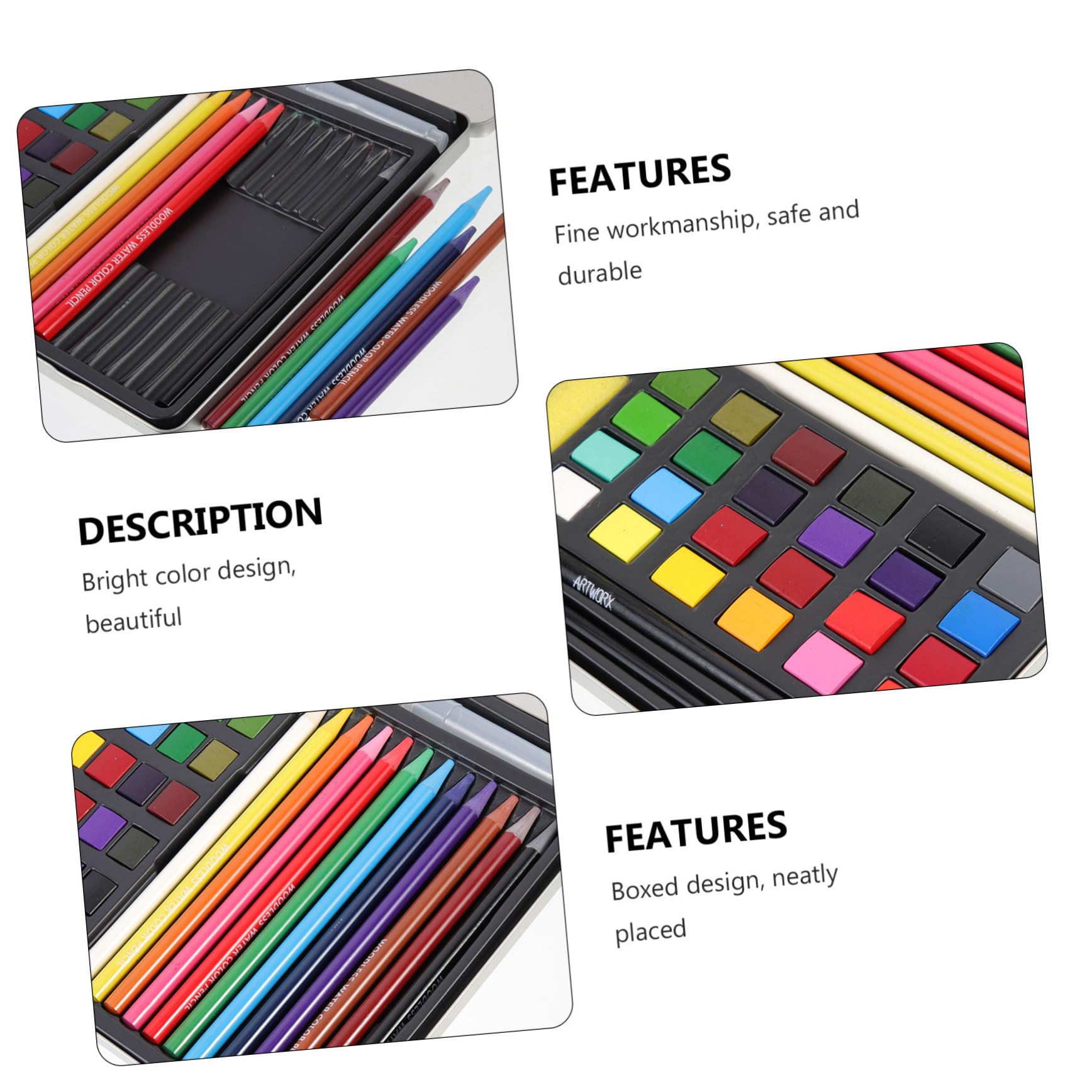 SEWOART Kit de Acuarela Sólido de 24 Colores para Estudiantes, Portátil y Ligero, para Pintura y Manualidades Diy,