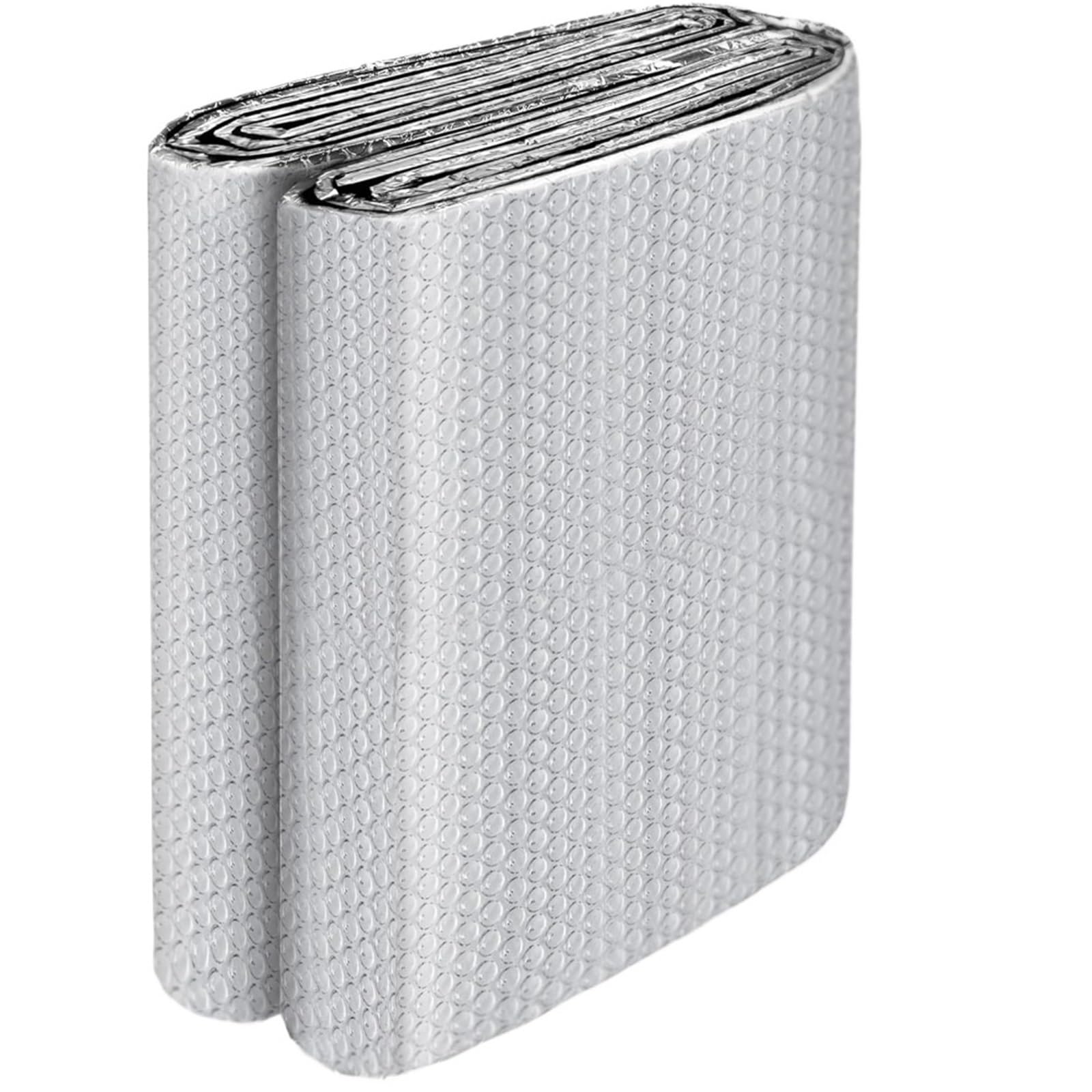 Rollo Aislante de Aluminio Lámina aislante reflectante de aluminio doble burbuja for ventanas, rollo for mantener la temperatura ambiente en vehículos recreativos (1 m x 3,0 metros)