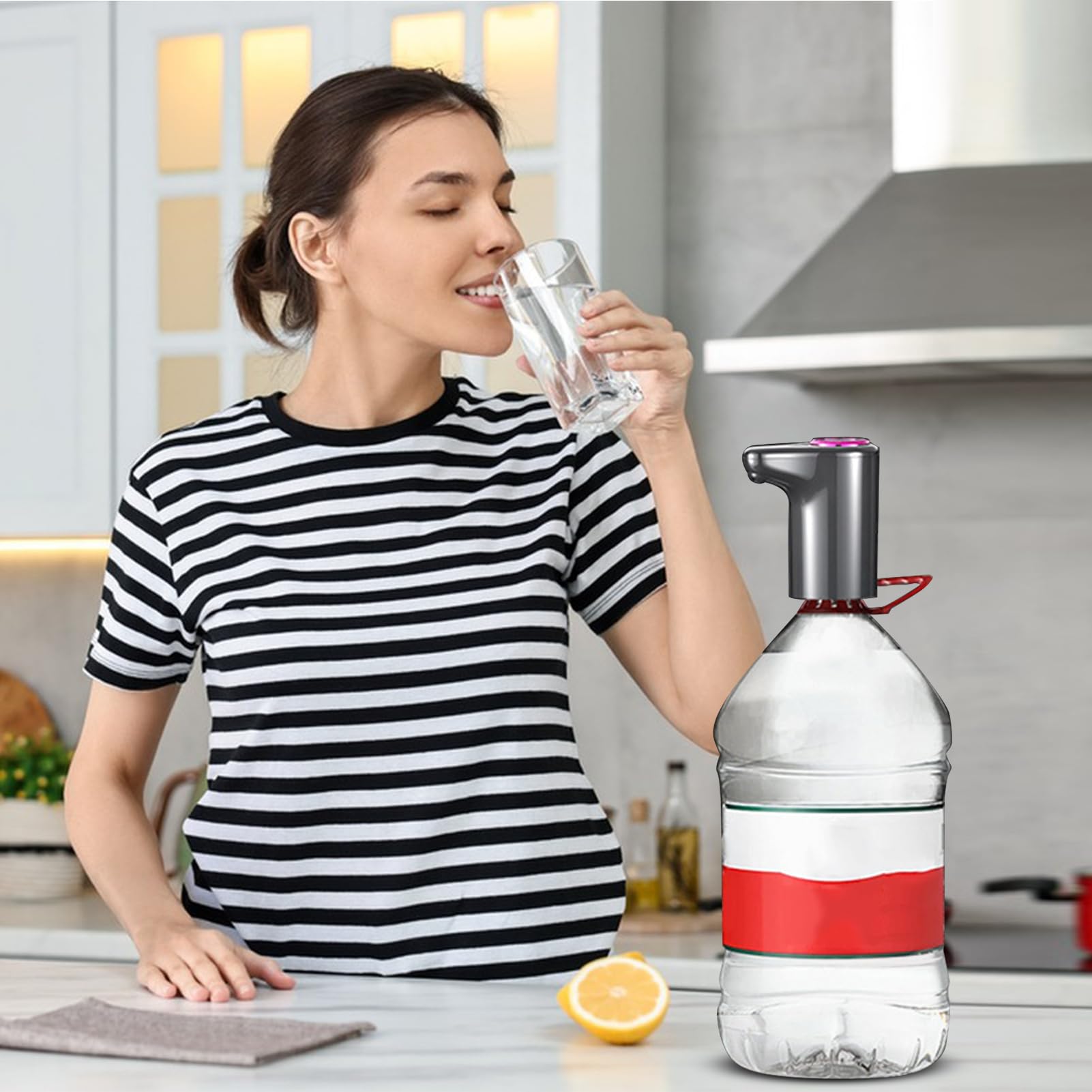 Pompa Per Bottiglia D'acqua – Distributore Automatico Ricaricabile con Display LCD, Unità Di Trasferimento Elettrica per Uso Da Scrivania