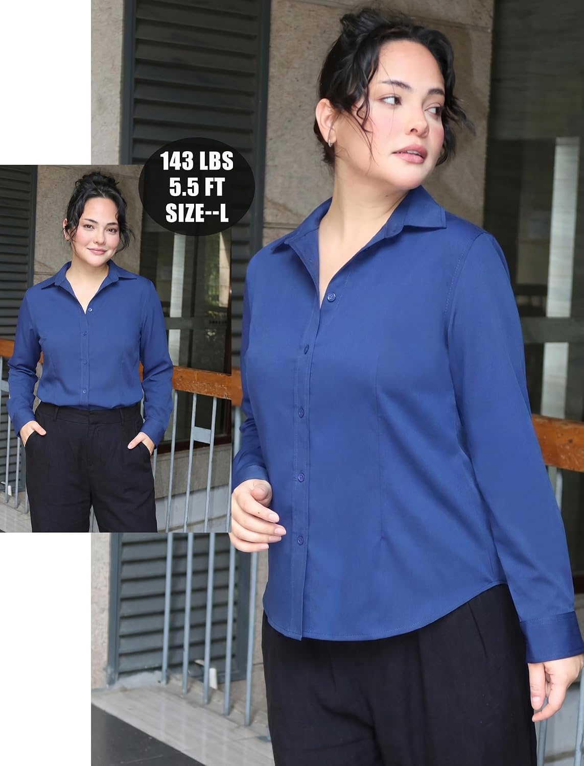 Zeagoo Women's Wrinkle Free Button Down Shirts Long Sleeve Dress Shirts Collared Business Casual Blouses Tops XS-3XL