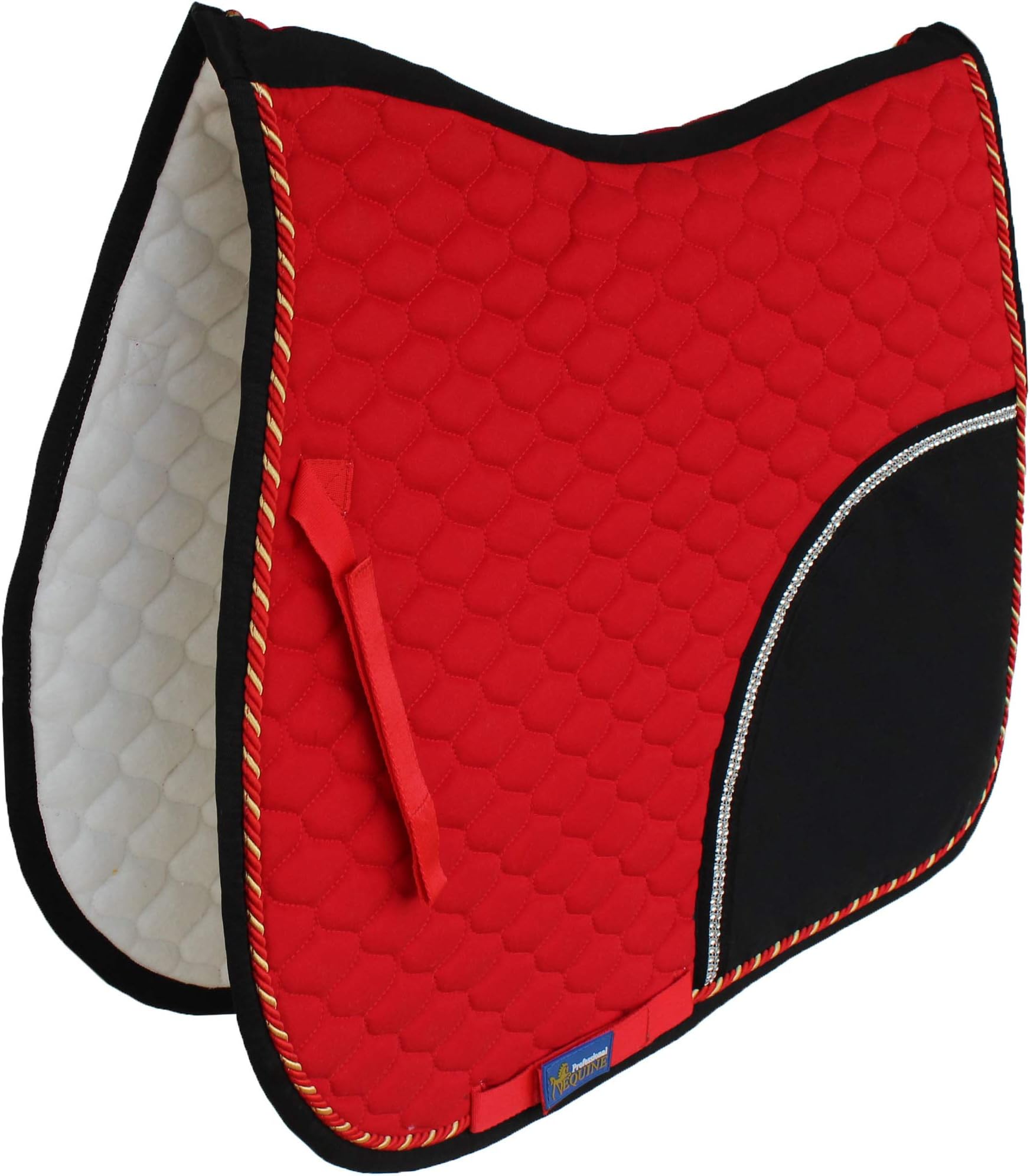 Professional Equine Horse Quilted English Saddle PAD Tack Trail Riding Red Black 72F11