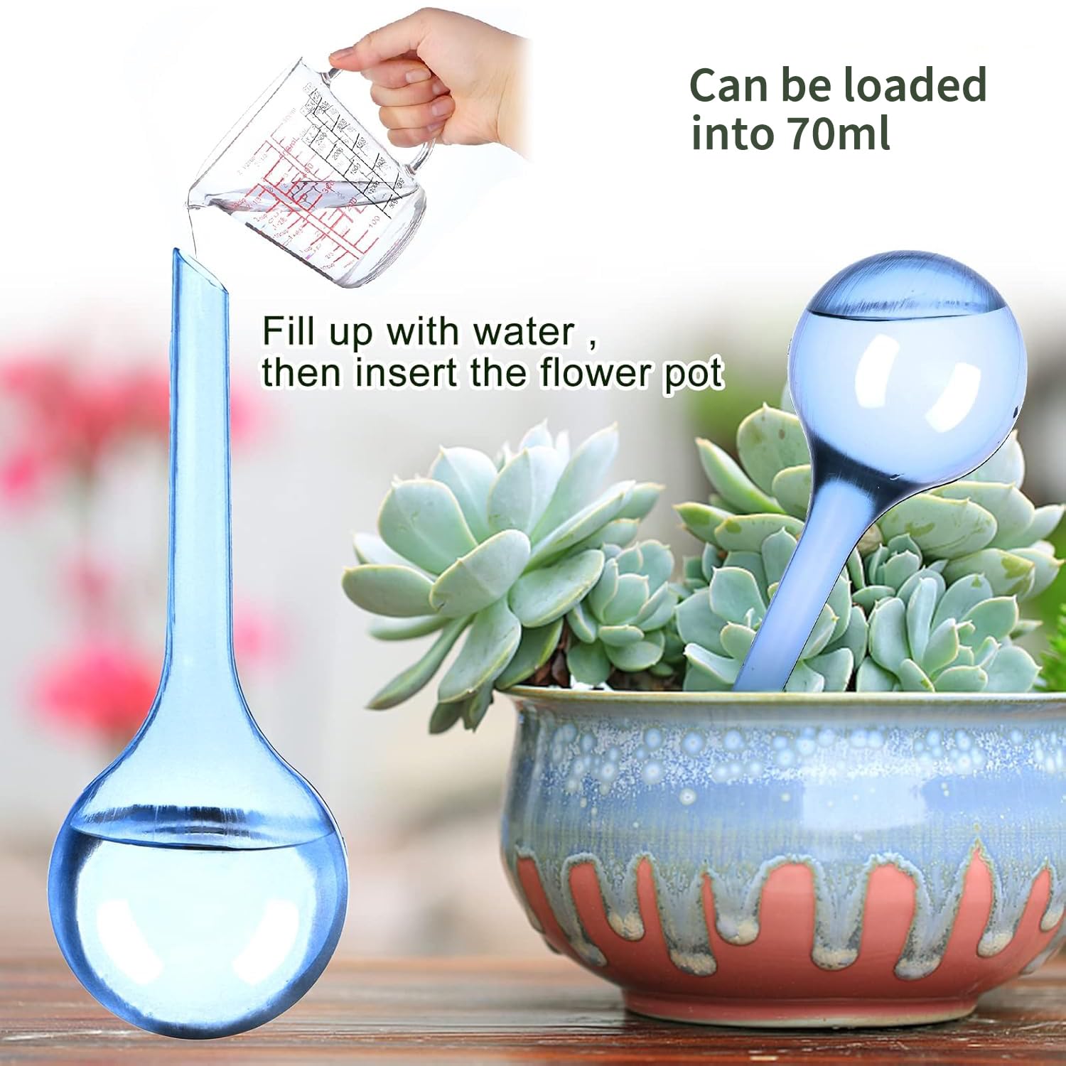 14 Pièce Boules d'Irrigation pour Plantes, Arrosage Goutte à Goutte Auto pour Plantes, Bulbes d’Arrosage Automatique pour Plante Fleur D'intérieur et D'extérieur