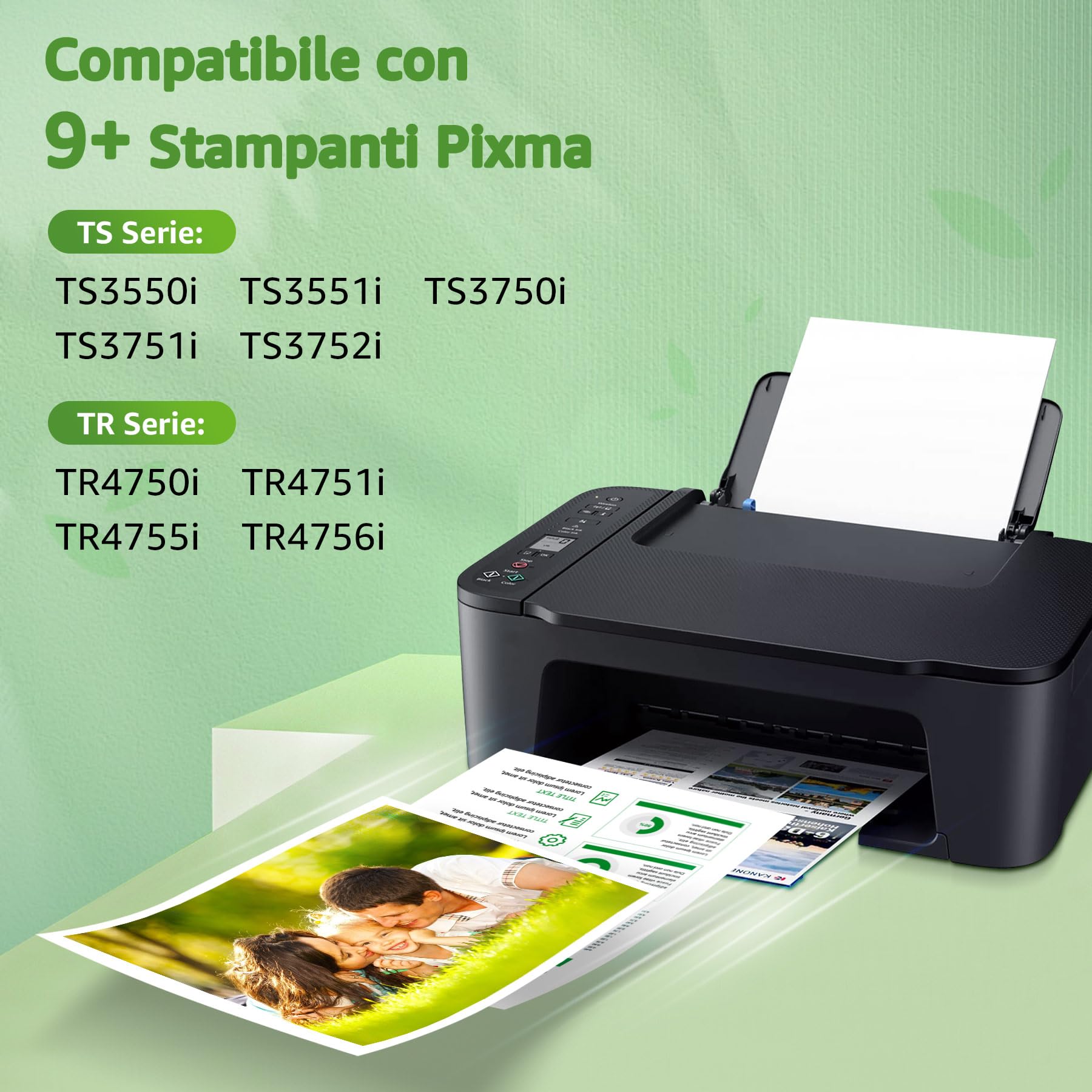 GREENSKY PG-575XL CL-576XL d'inchiostro Sostituzione cartucce canon 575 576 Canon 575XL 576XL Nero e Tri-Colore per Canon PIXMA TR4755i TR4756i TS3752i TS3751i TS3550i TS3551i TS3750i TR4750i TR4751i