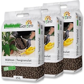 Blähton 15L: Tongranulat 4-16 mm für Garten, Drainage und Hydrokultur in Pflanztöpfen, Zimmerpflanzen, für innen und außen