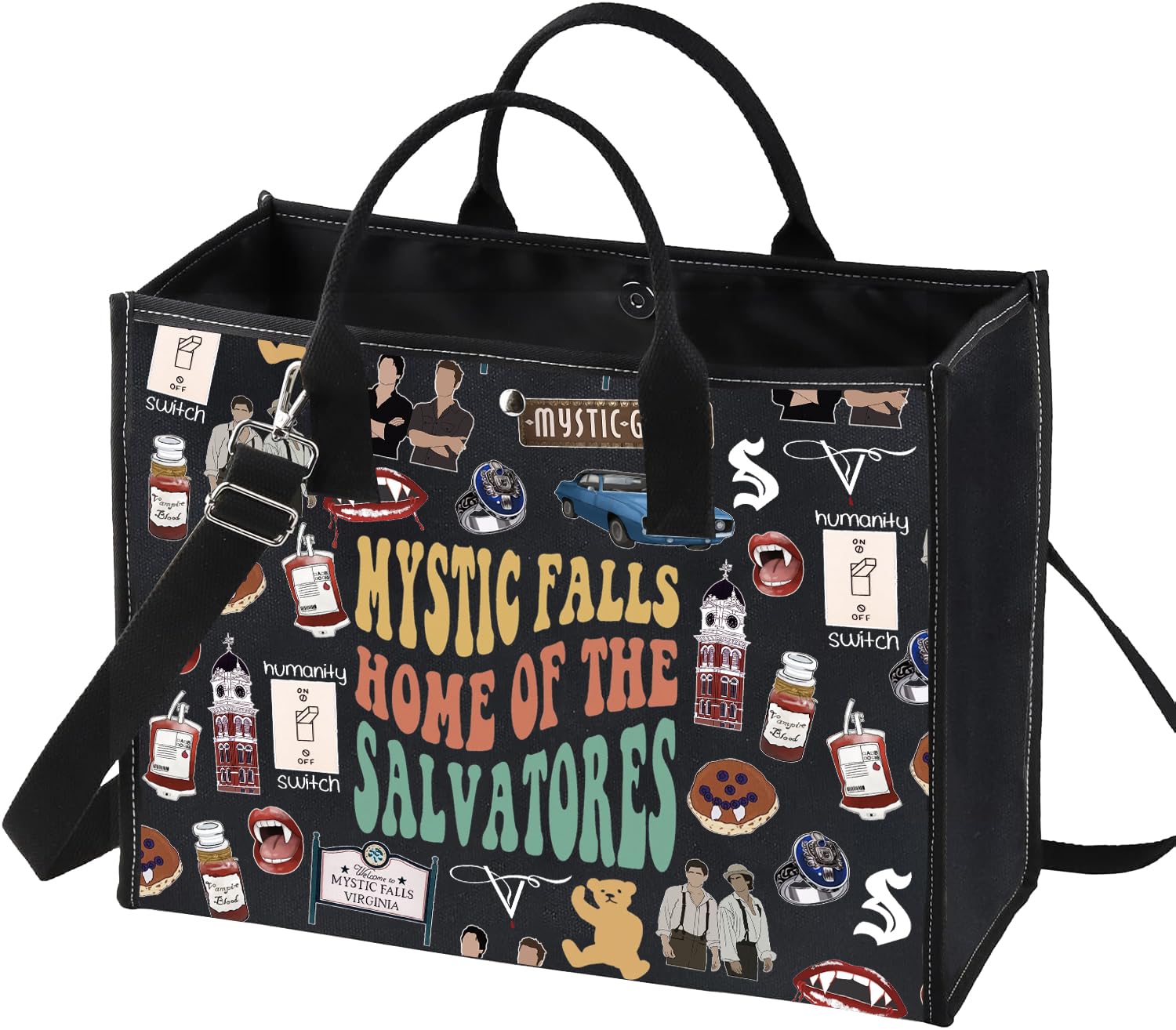 Bolsa de lona de vampiros JTOUK con diseño impreso para fans de las series 8