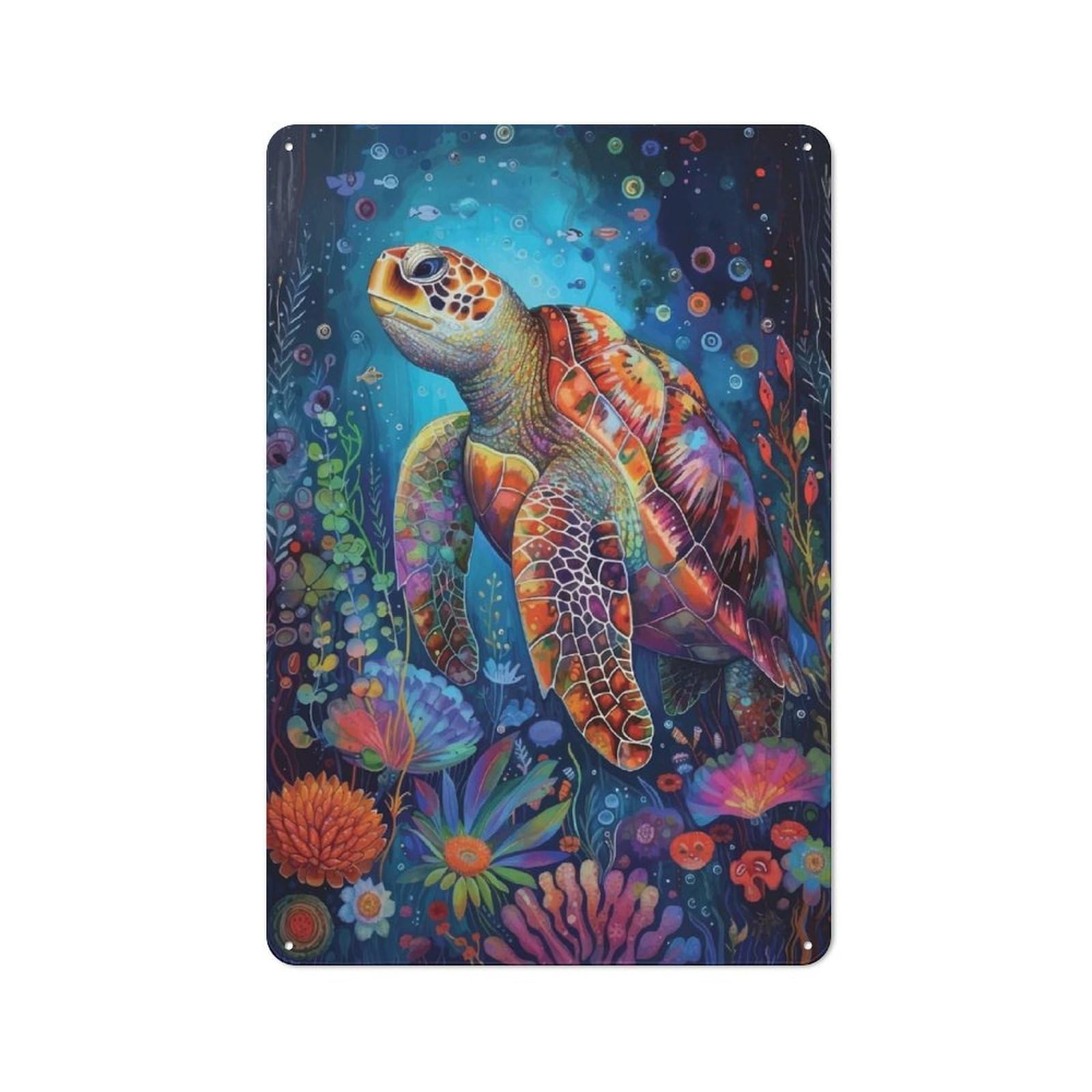 Tin Wall Plaque 30x20cm with OCEAN ART for Kitchen Or Home Bar, for Vintage Wall Decor Fans, for Garage And Workshop Walls