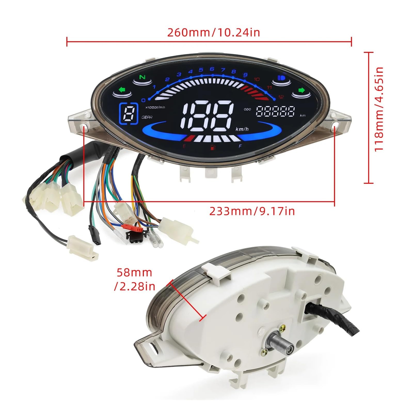 Tachimetro Tachimetro Digitale Per Moto RPM Cruscotto Brasile Tablero Velocimetro Contachilometri Indicatore Di Velocità Per Biz100 Per Biz125 Per C100