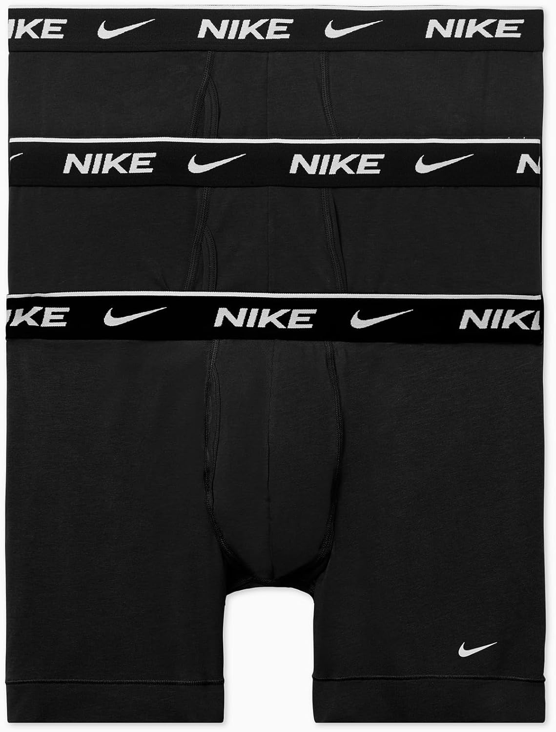Nike Men's Essential Cotton Stretch W/Fly Boxer Brief Underwear (3-Pack)