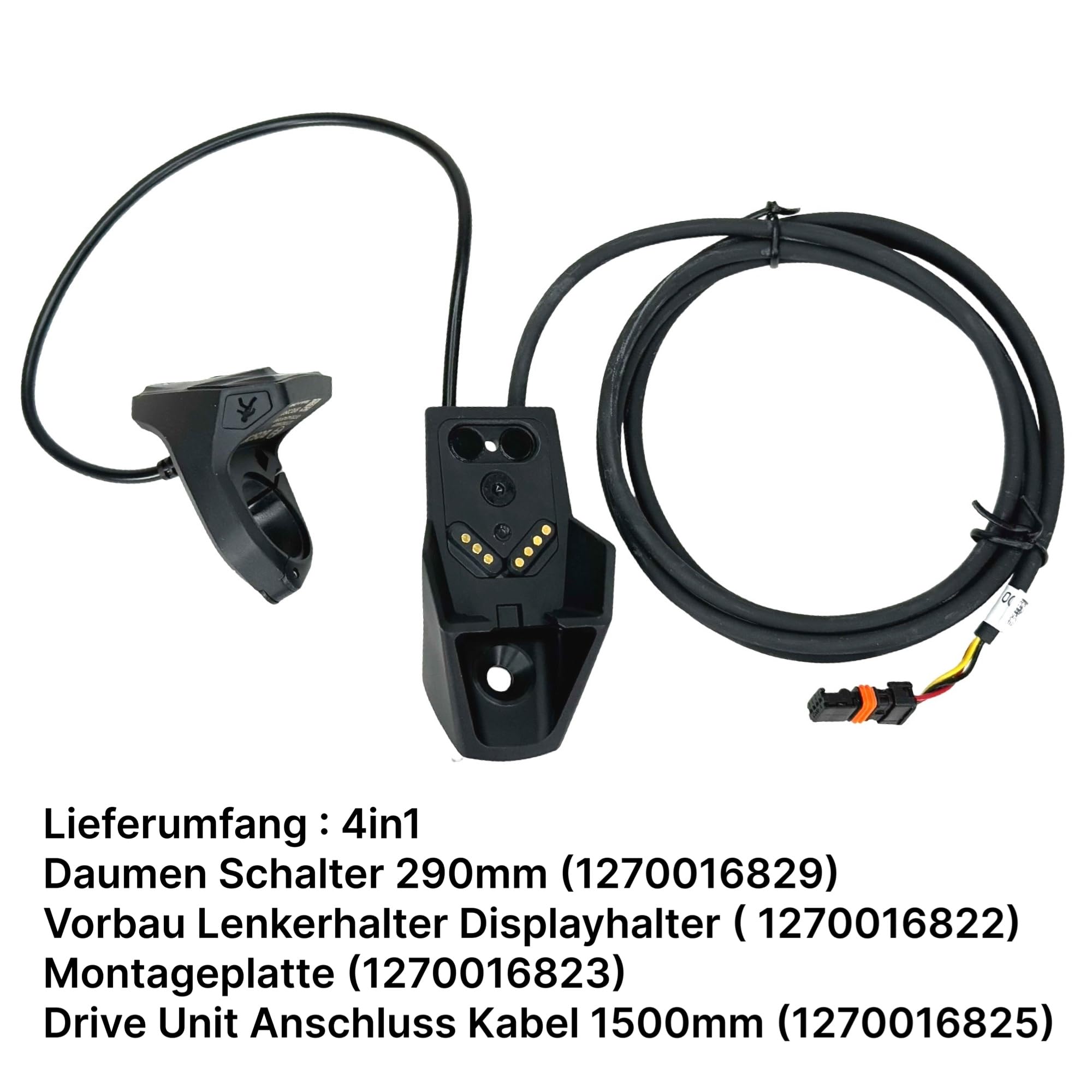 Original KIOX Soporte de pantalla + Unidad de cambio para bicicleta E-Bike, Unidad de control con botones, parte del control + Cable de unidad de transmisión compatible con Bosch Performance I
