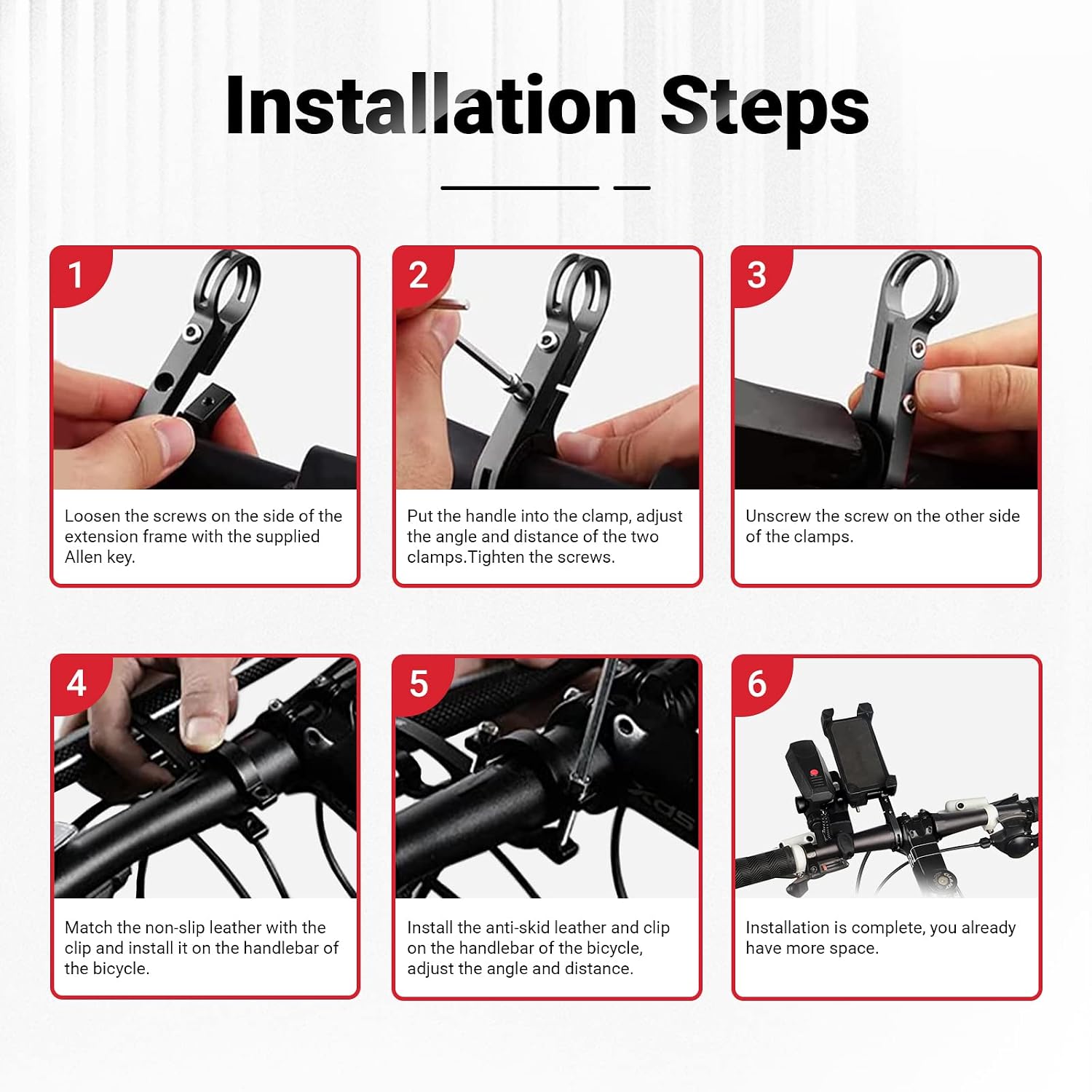 Himiway Aluminum Alloy Handlebar Extension for Bicycle, Bike Handlebar Extender with Single Mounting Base, 10cm Bike Handlebar Bracket for Diameter 31.8mm/25.4mm Handlebars
