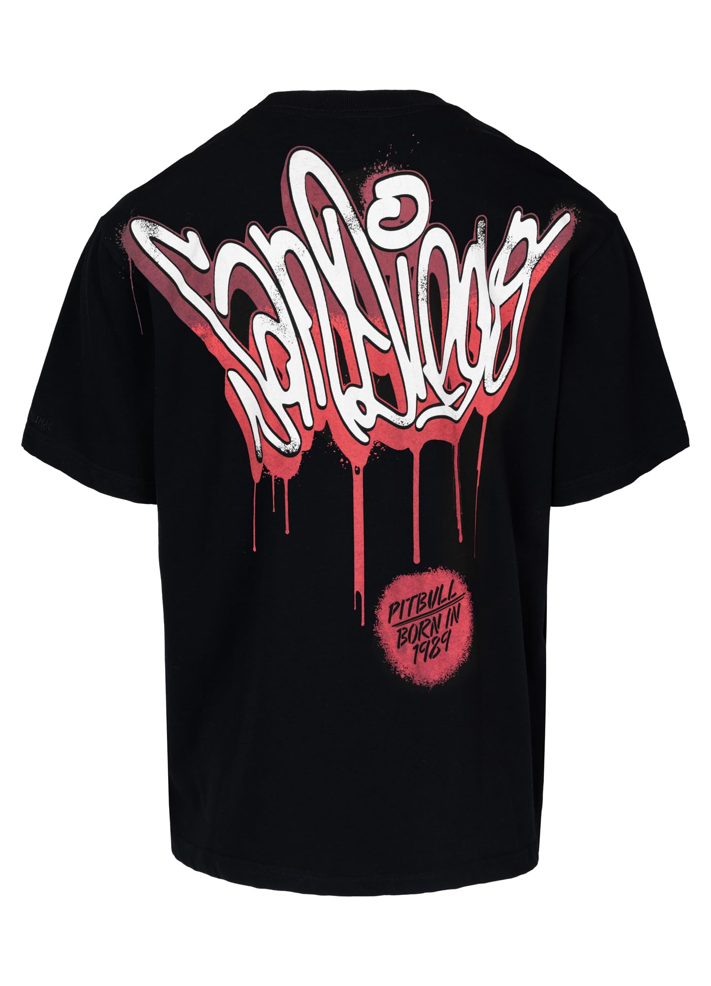 PITBULL - Maglietta da Uomo Oversize con Stampa Graffiti, Cotone 210g, Girocollo, Streetwear, Abbigliamento Casual, Maglietta in Stile Urbano, Maglietta di Cotone