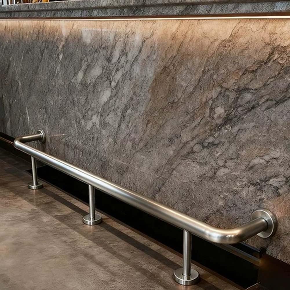 Bar Foot Rail Kit, Stainless Steel Foot Railing System for Kitchen Island, Drink Station, Coffee Shopr, Restaurant(Silver,13.12ft/4.0m)