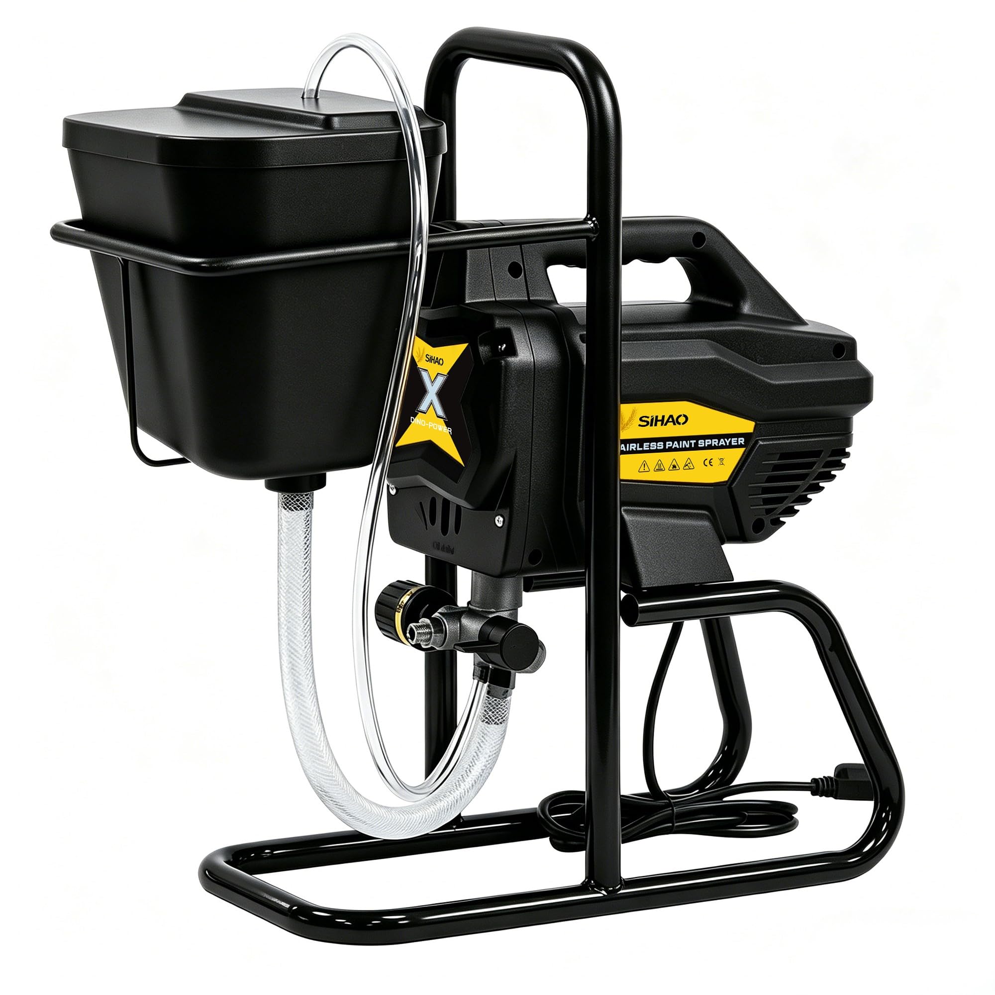 Spruzzatore Vernice Airless 650W 2900 PSI, Pompa Verniciatura Senza Aria con Pistola X-450 e Ugello 517, Tubo Prolunga 30 cm, Serbatoio 20 GAL Occhiali Protettivi (DP-X6V)