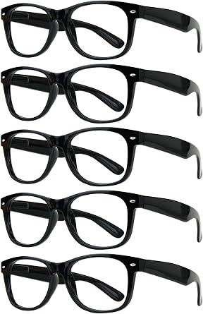 Taylor 5-Pack Reading Glasses, Blue Light Blocker Glasses, Readers for Women and Men, Designer Unisex Eyewear