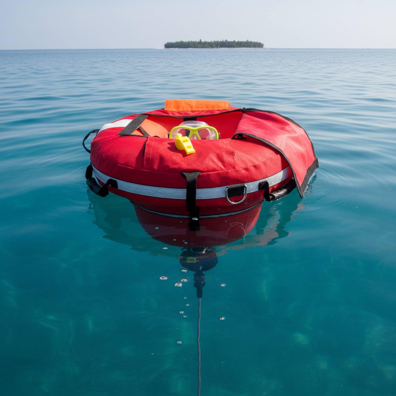 Flotante de Buceo Libre Ligera Inflable Anillos en D Equipo Acuático para Buceadores Libres