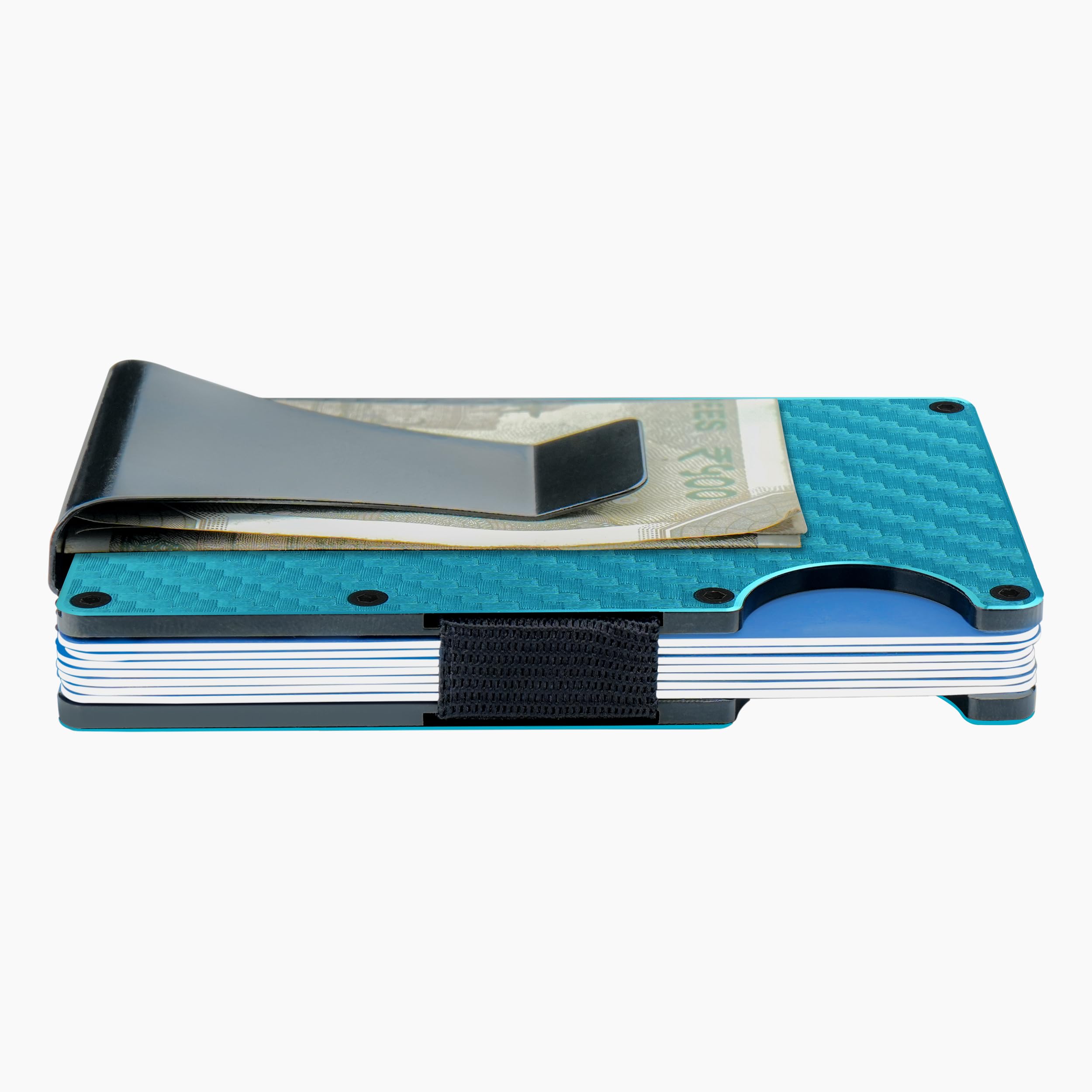 The Wallet Store Clip & Carry Metal Card Holder (Blue)