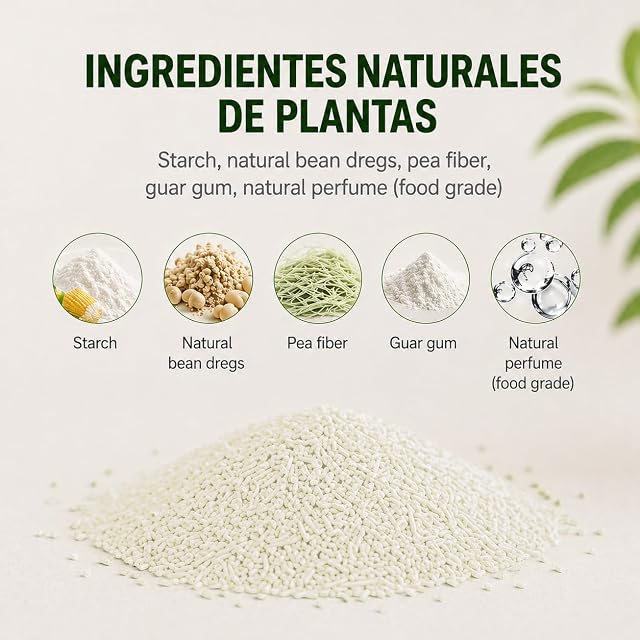 Foto 6 de 8 de Arena para Gatos de Tofu Aglomerante 2,5kg (6L), 100% Natural y Biodegradable