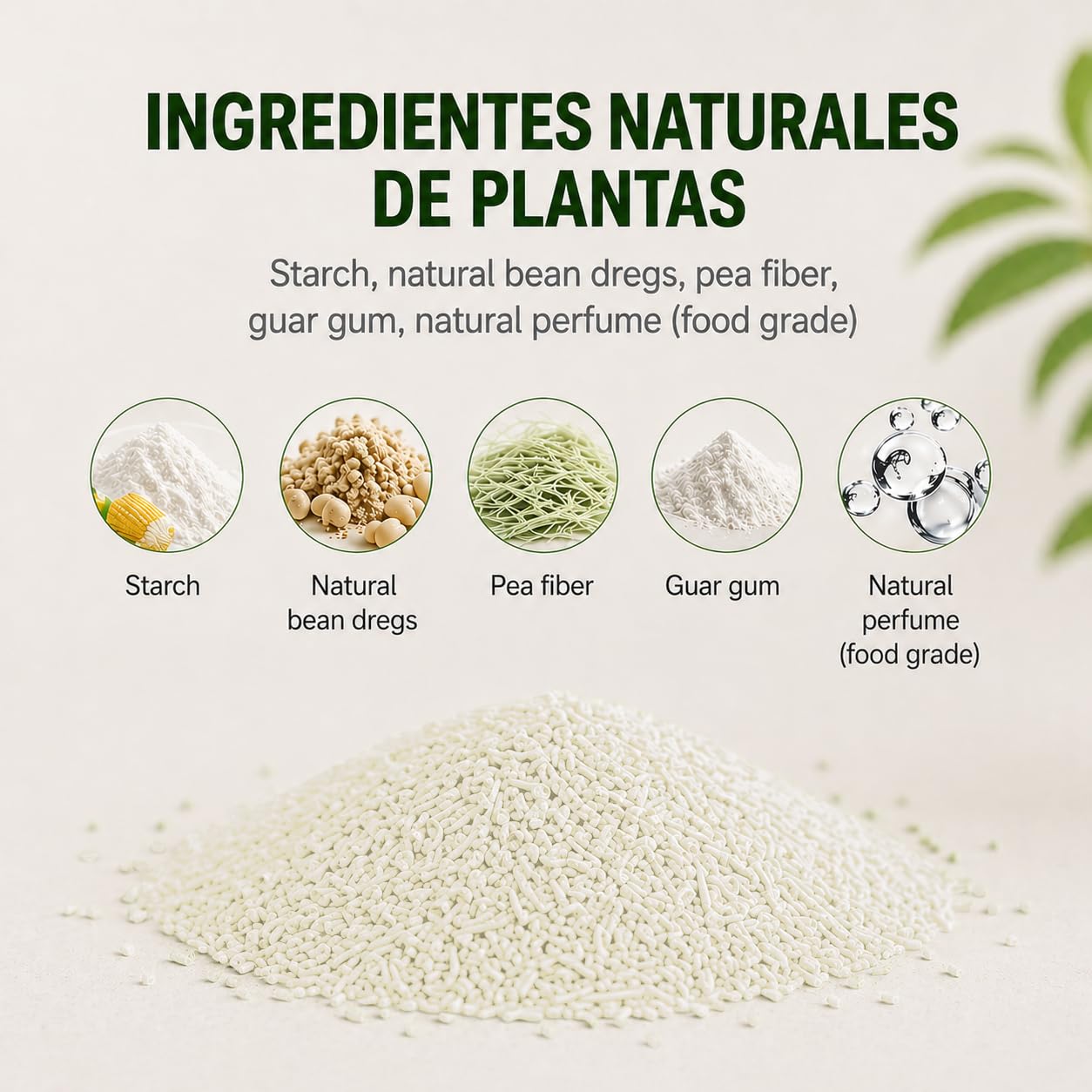 Arena para Gatos de Tofu Aglomerante 10kg (20L), 100% Natural y Biodegradable, Soluble en Agua y Desechable por WC, Baja en Polvo, Control de Olores, 4 Aromas Disponibles