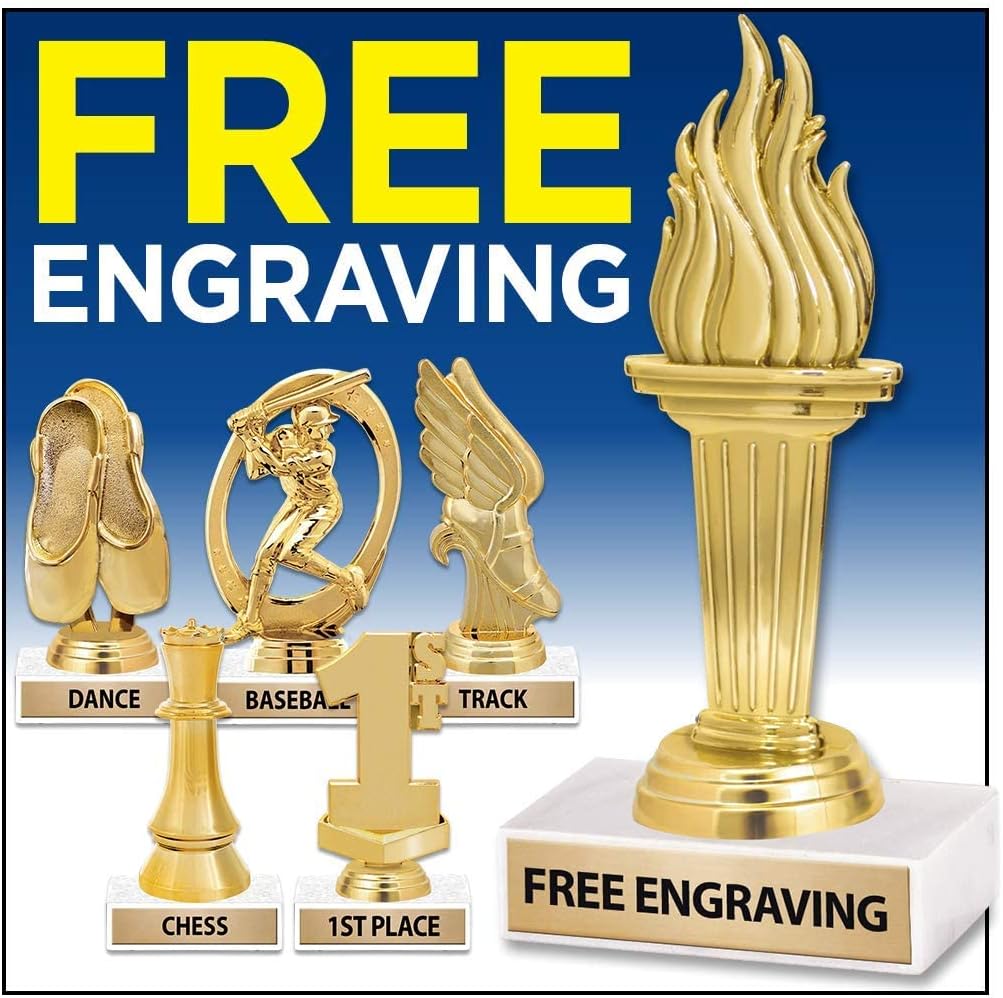 6" Gold Microphone Music Trophies - Personalized Singing Trophy Awards