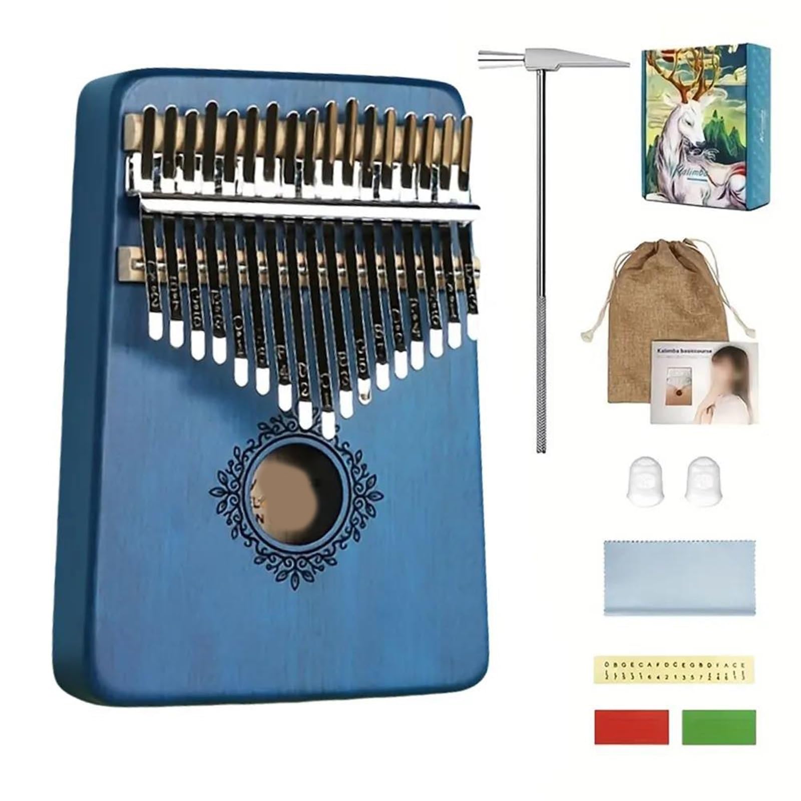 Kalimba Principiantes Piano De Pulgar Kalimba Portátil De 17 Teclas Hecho De Madera Maciza