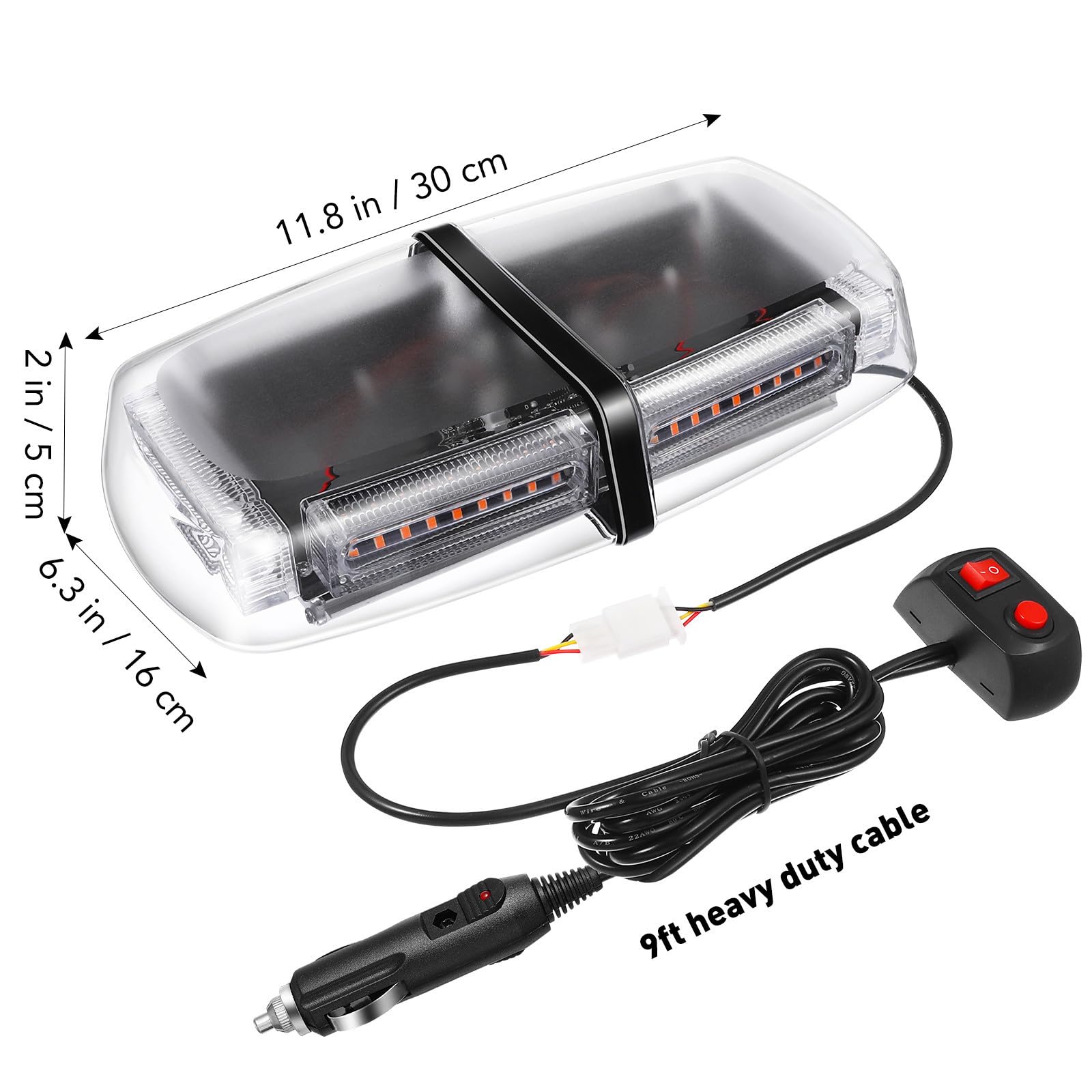 Veemoon Luz Intermitente LED para Techo de Coche con Base Magnética, Alta Luminosidad y Resistente Intemperie para Señalización de Emergencia y Advertencia