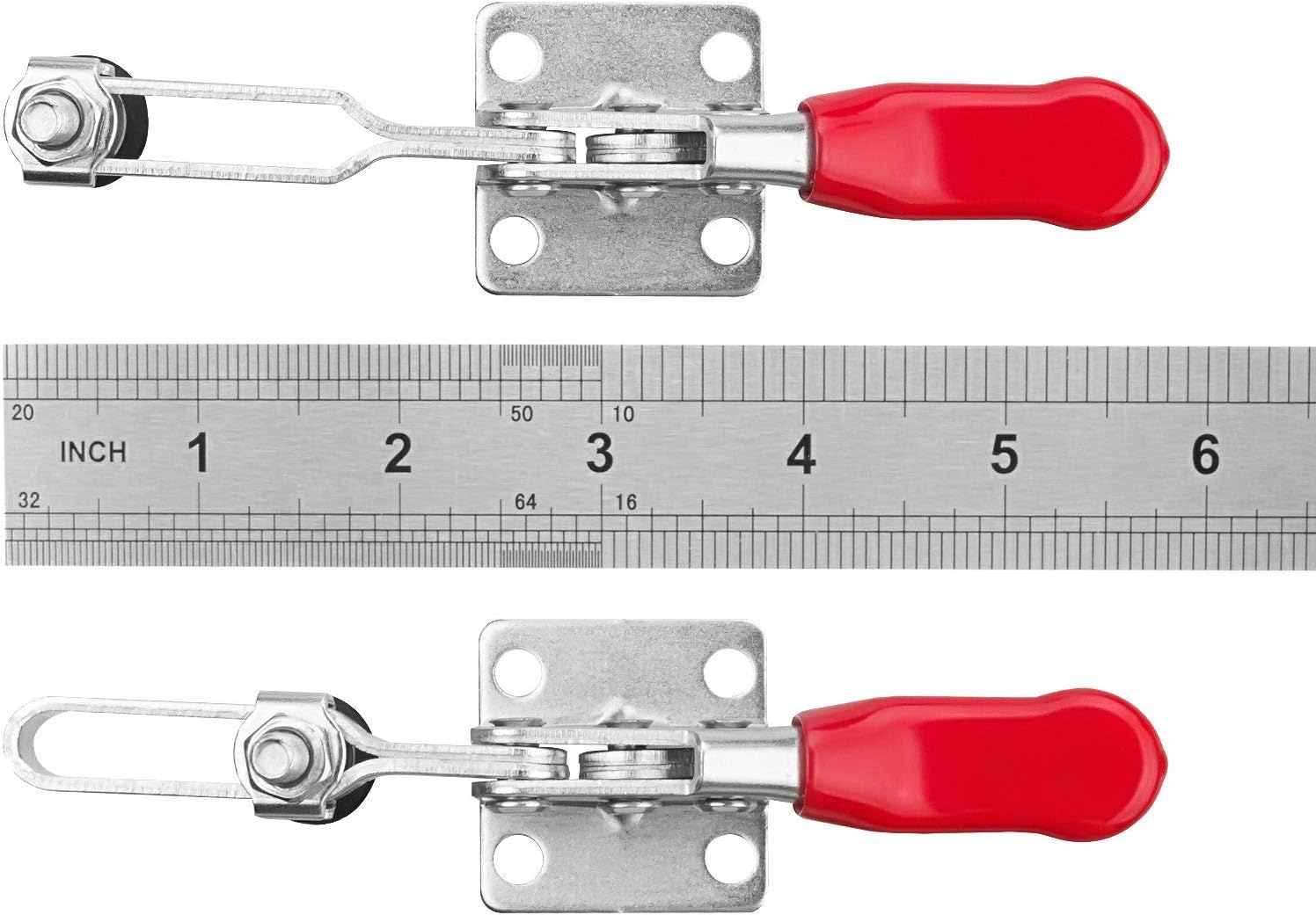 Adjustable Toggle Clamp 12 Pack 201-B Style Quick Release Toggle Latch Hold Down Clamp Antiskid Red Horizontal Clamps 360Lbs Holding Capacity Quick Release Woodworking Tool