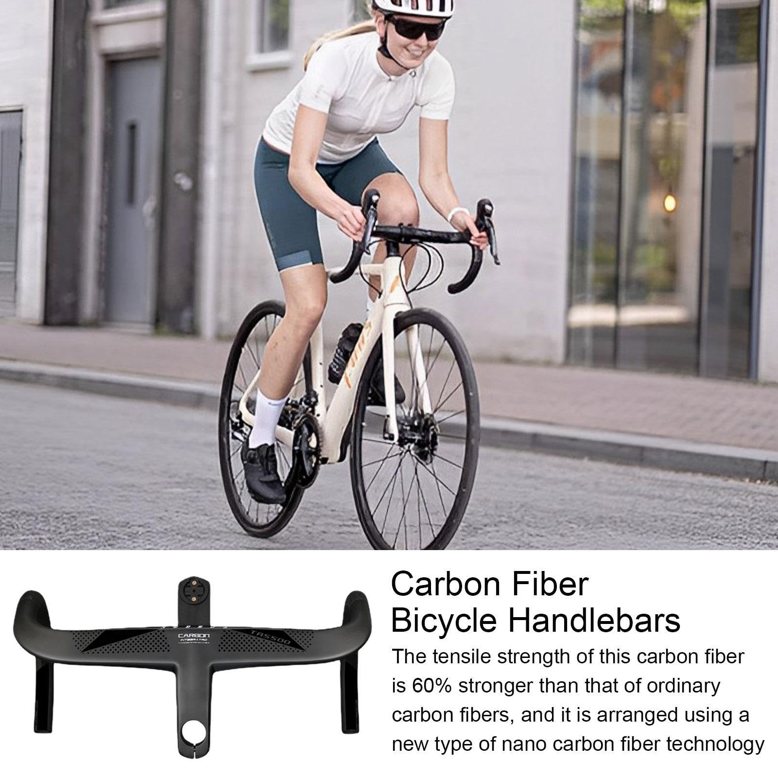 Manubrio per bici da strada in fibra di carbonio, barre robuste e sicure