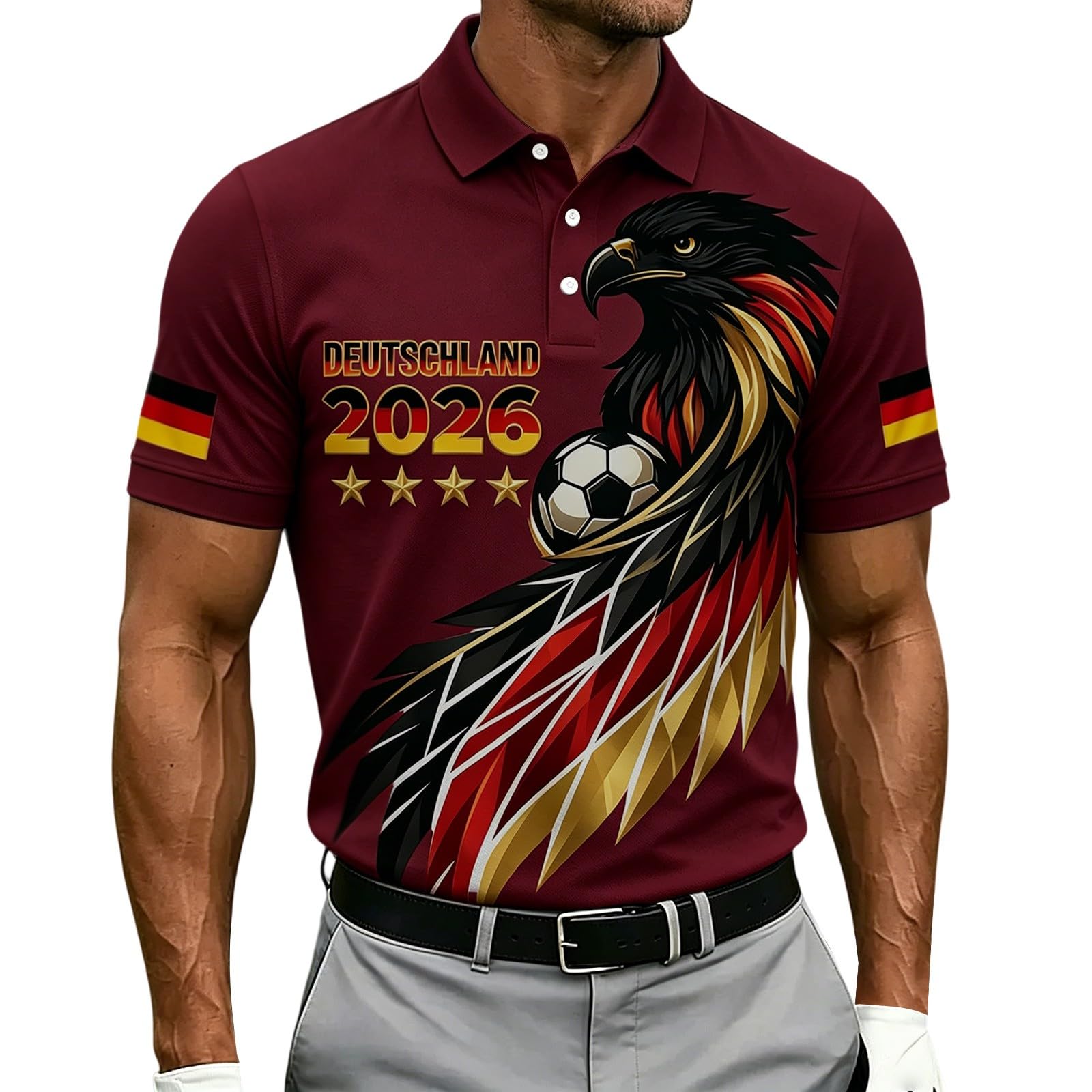 Germany Football Shirts Mens,Germany Football World Cup Shirt 2026 for Men Crew Neck T-Shirts Lightweight Short Sleeve with German Flag Printed Summer Causal Tees for Germany Team Support Outfit