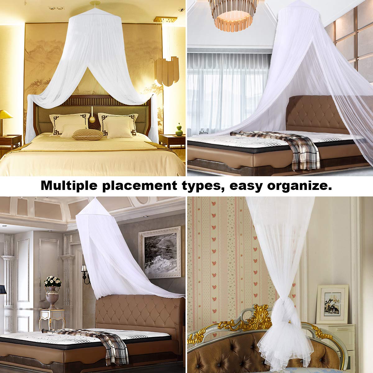 Zubita Bed Canopy Mosquito Net - Universal Easy Setup Fully