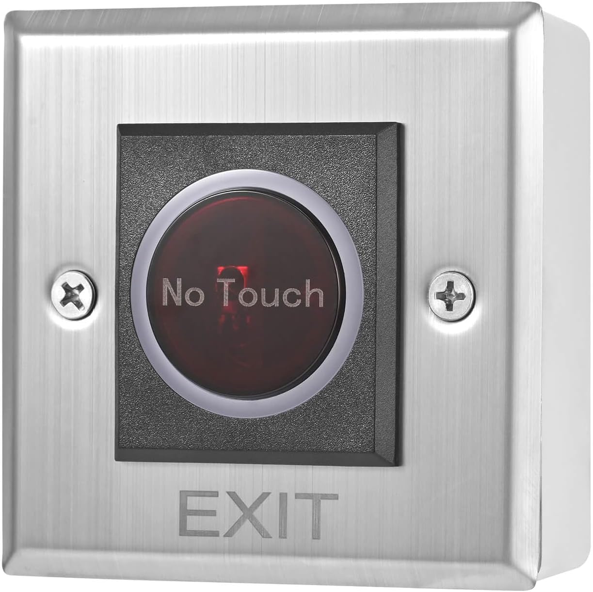 Infrared Sensor Exit Button IR Door Release Touch-Free Switch No Touch Exit Button with LED Light Indicator for Door Access Control (3.39'' x 3.39'' with Back Box)