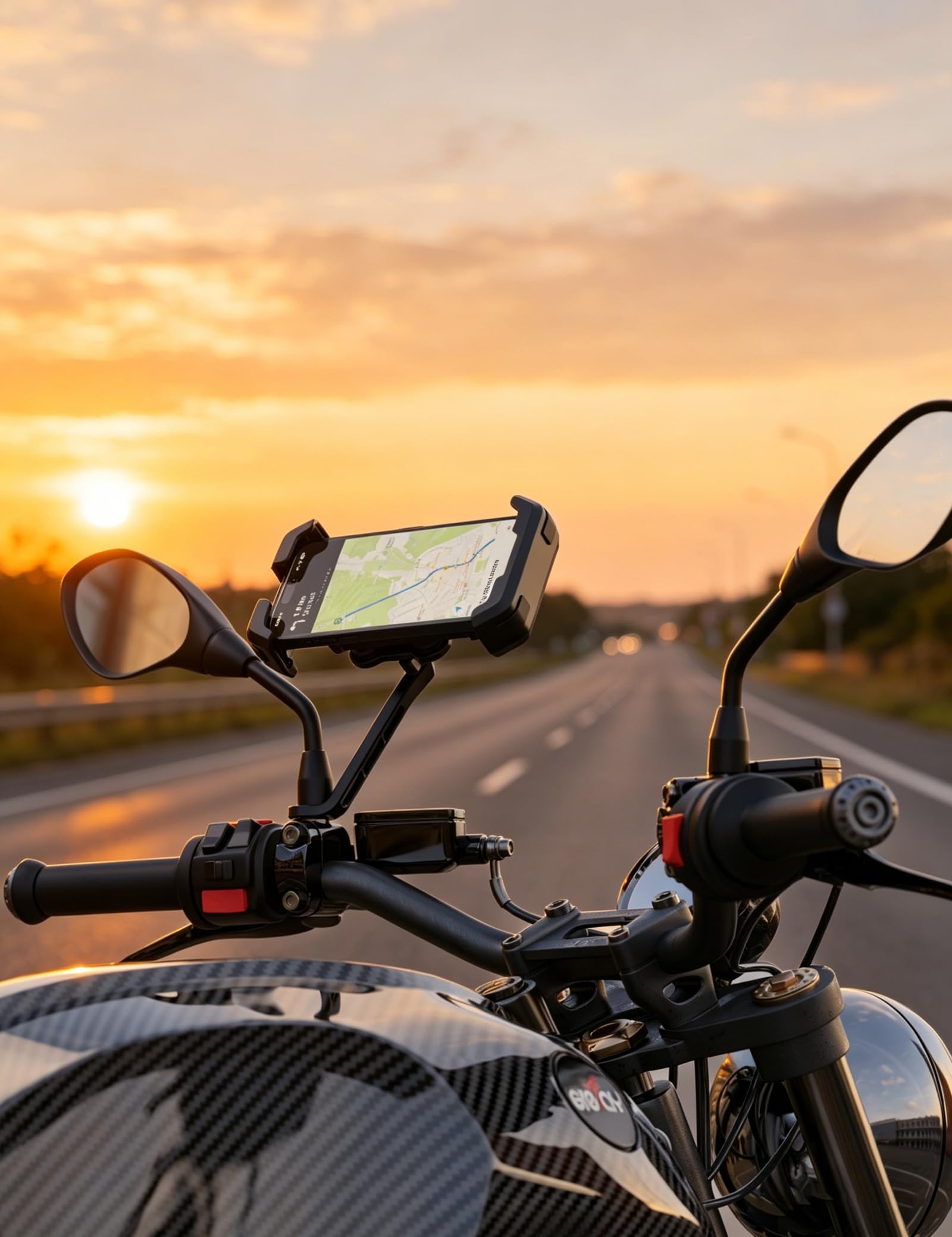 Grefay Support Téléphone Moto Support Telephone Scooter[Double Amortissement des Vibrations] Support Téléphone pour Rétroviseur Moto avec Rotation à 360° pour Smartphone de 5,1-6,8 Pouces