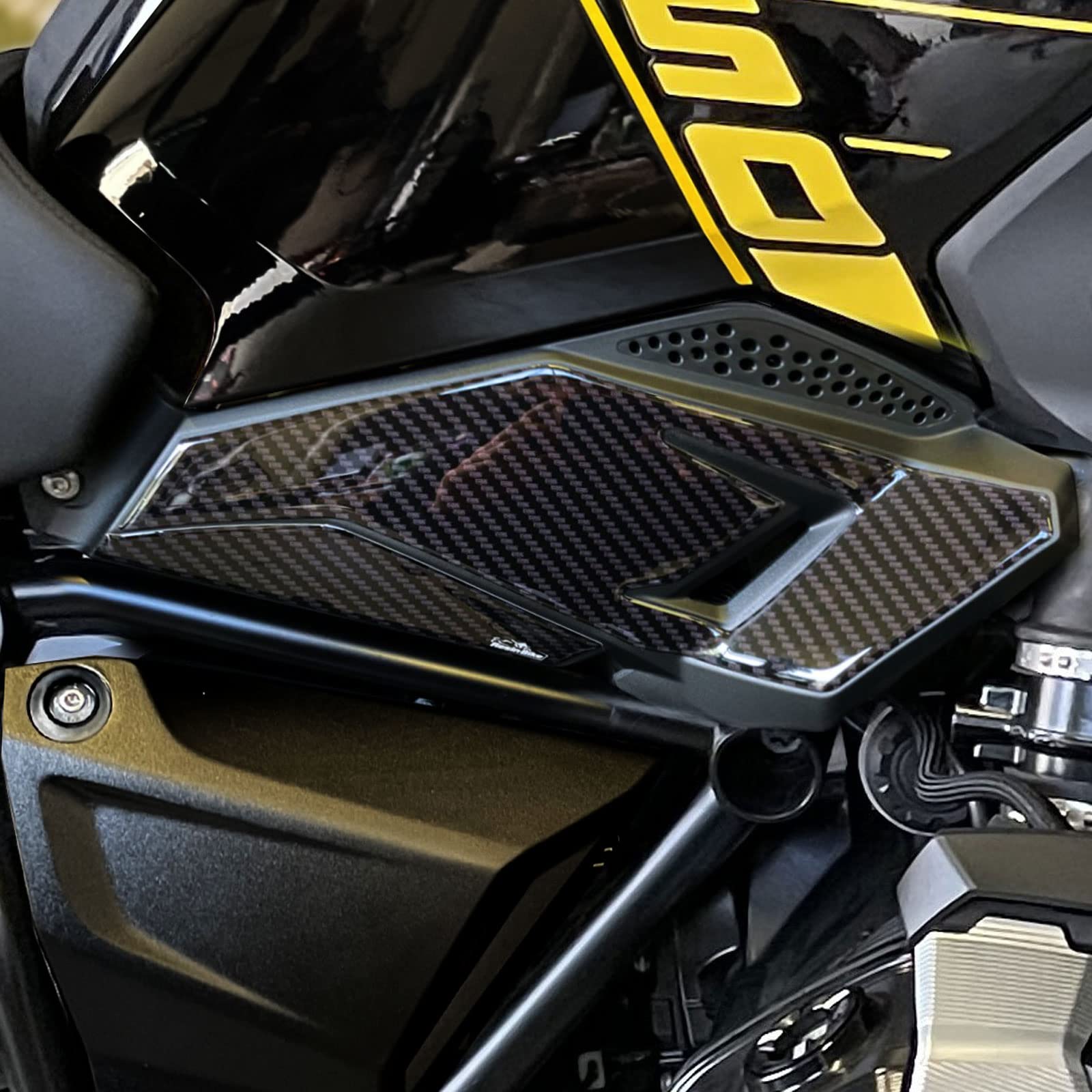 Resin Bike Gs Edition 40Th Motorcycle 3D Stickers Compatible With Bmw R 1250 Gs Triple Black - Edition 40Th 2021-2020. Frame Guard Protection From Bumps And Scratches. Pair Of Resin Stickers - Gadget Moto