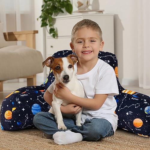 Vista 11 de A Nice Night Almohada de descanso para la espalda de los niños para leer y ver la televisión, almohada de descanso para descansar con cómodo apoyo