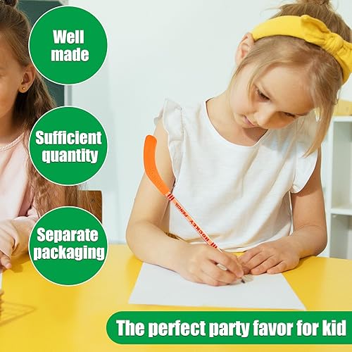 Miniatura 6 de LUTER Lápices de hockey con borradores, 18 lápices de hockey con 6 lápices negros, decoraciones de fiesta temática de hockey, lápices temáticos