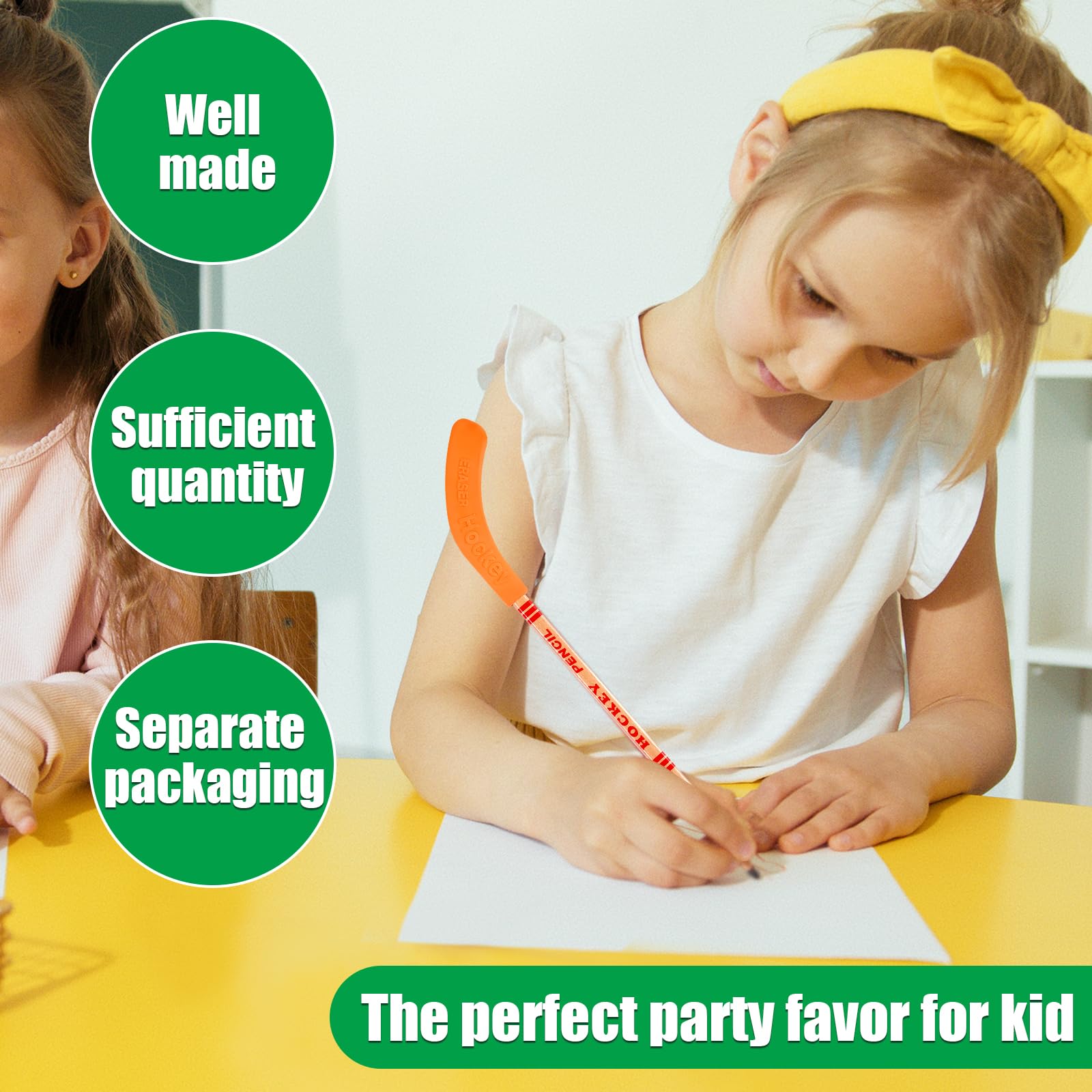 18-Pack Hockey-Themed Pencils With Erasers – Fun Sports Pencils For School & Parties