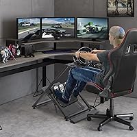 Vista 6 de Garvee Soporte de rueda para juegos de conducción con cambio de cambio compatible con Logitech G25G27G29G920 Thrustmaster, soporte de volante