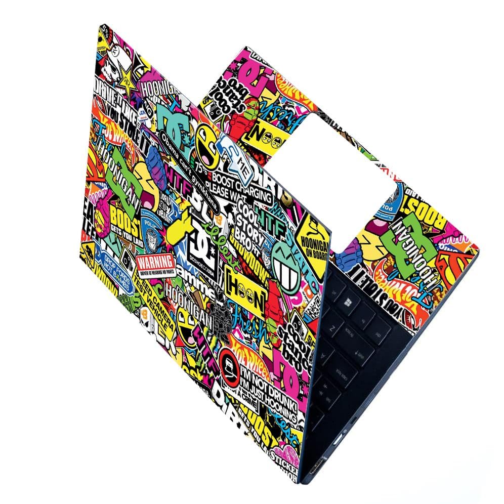 Image of Full Laptop Skin Bubble-Free HD Quality Sticker for Laptops Upto 15.6 inch Compatible with Apple /Dell /HP /Lenovo /Acer /Asus /Sony (Dustproof|Waterproof|Scratchproof|Reusable)-Bomb FL1