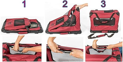 Miniatura 6 de 2PET - Caja plegable para perros - Suave, fácil de plegar y de llevar - Caja de viaje para perros de interior y exterior - Cómoda caja de viaje para