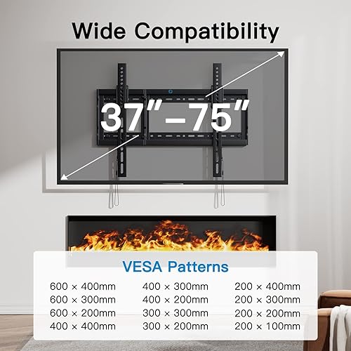 Miniatura 2 de Pipishell Soporte de pared para TV inclinable con certificación UL, perfil bajo para la mayoría de televisores curvos planos de plasma LED LCD OLED