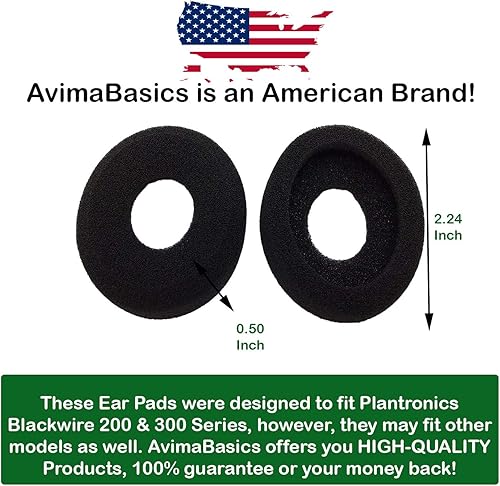 Miniatura 4 de Almohadillas de repuesto 88225-01 Almohadillas de espuma premium compatibles con auriculares de PC Plantronics Blackwire C210, C220, C310, C310M,