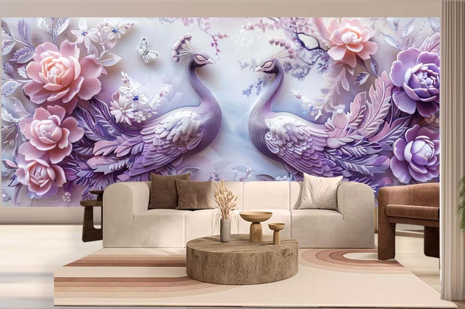Diamentowe malowanie paw, malowanie diamentowe duże 200 x 80 cm, puzzle diamentowe malowanie według numerów dorośli zwierzę, 5D DIY diamentowe obrazy sztuka ścieg krzyżykowy kompletny zestaw