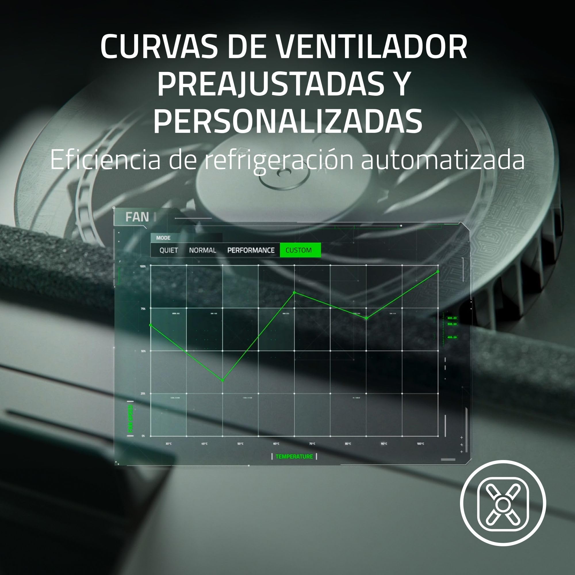 Razer Laptop Cooling Pad - Soporte de refrigeración Inteligente para portátiles de 14" a 18" Pulgadas - Cámara de presión hermética (Curvas de Ventilador Personalizadas, concentrador USB-A) Negro