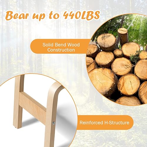 Miniatura 4 de Giantex Banco de cabeza de yoga con almohadillas de VC, silla de inversión de yoga, marco de madera resistente, entrenador de inversión de yoga,