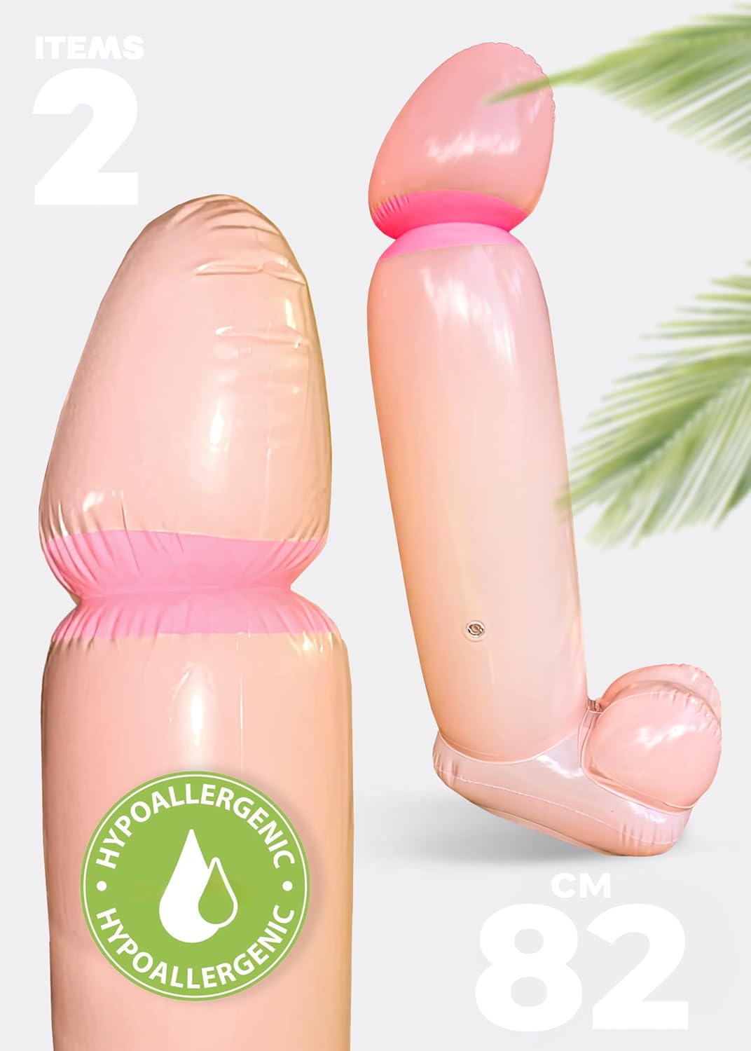 Inflatable Willy Balloon 2.7 Ft Pink 2 Pcs, Funny Blow Up Willy Decorations for Bachelorette Party, Bridal Shower, Hen Party and Pool Party