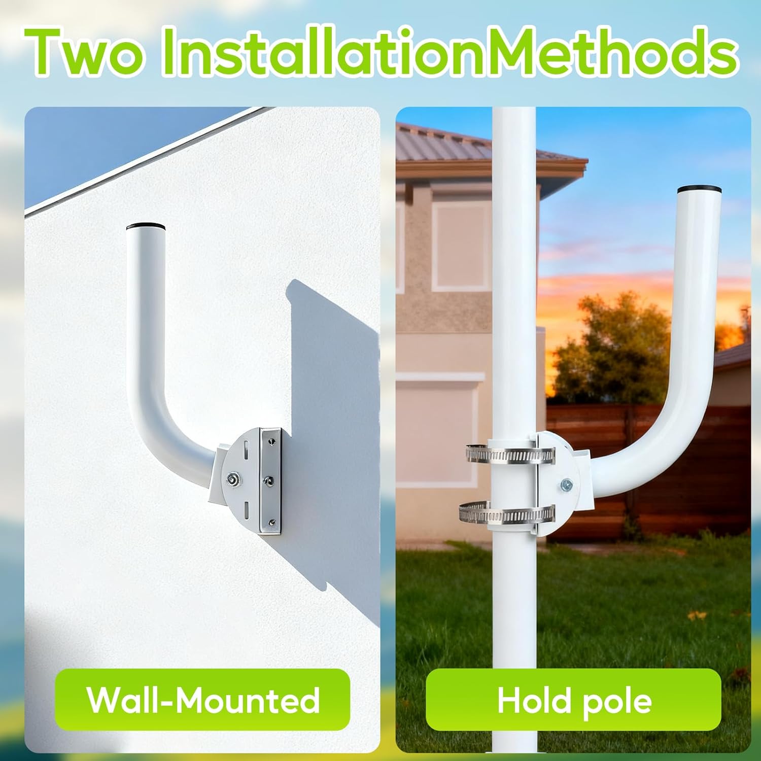 Universal Wireless Bridge Bracket Mount, 4-Pack J Pole Mounts, 180 Adjustable Wall-Mounted Mount for Outdoor Point to Point AP Access Point Client Bridge CPE, Antenna Mounting Pole Bracke