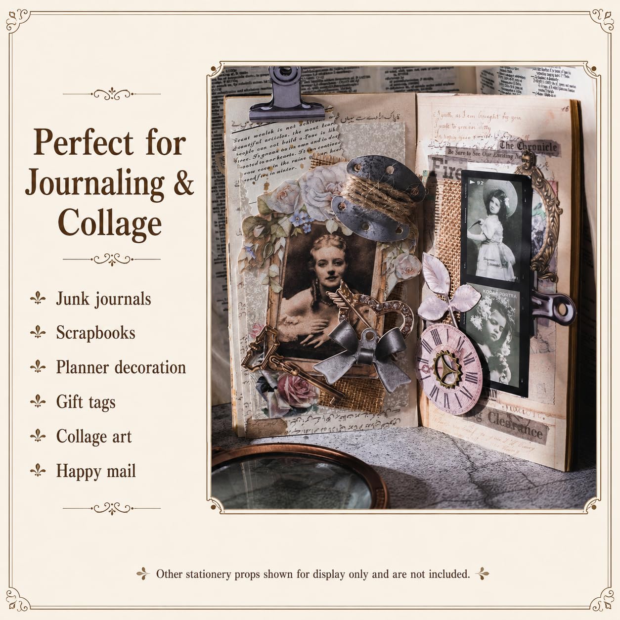 Vintage Scrapbooking Paper - 120 Pcs -5 Vintage Scrapbooking Paper - 120 Pcs -5