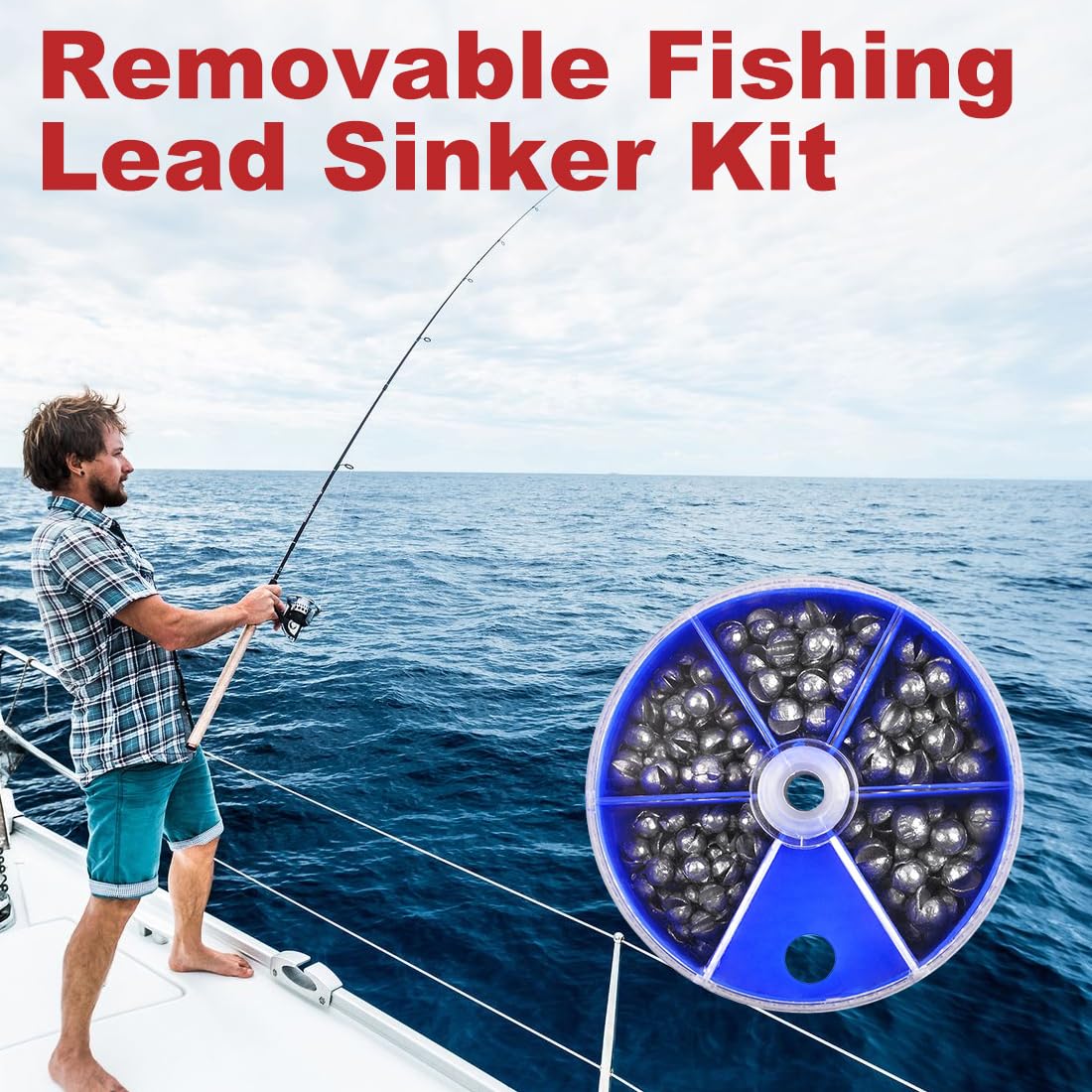 2 Cajas Plomos Pesca,anzuelos redondos para pesca,Plomo De Pesca para Pescar con Peso de Balsa,Plomo De Pesca para Pescar con Peso de Balsa,Split Shot Plomos Pesca
