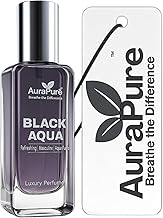AuraPure Black Aqua Car Perfume Spray 20ml with Hanging Card – Premium Air Freshener for Car, Dashboard, Vent | Long-Lasting Aqua Fragrance Deodorizer for Car Interior, Office & Home | Organic Scent
