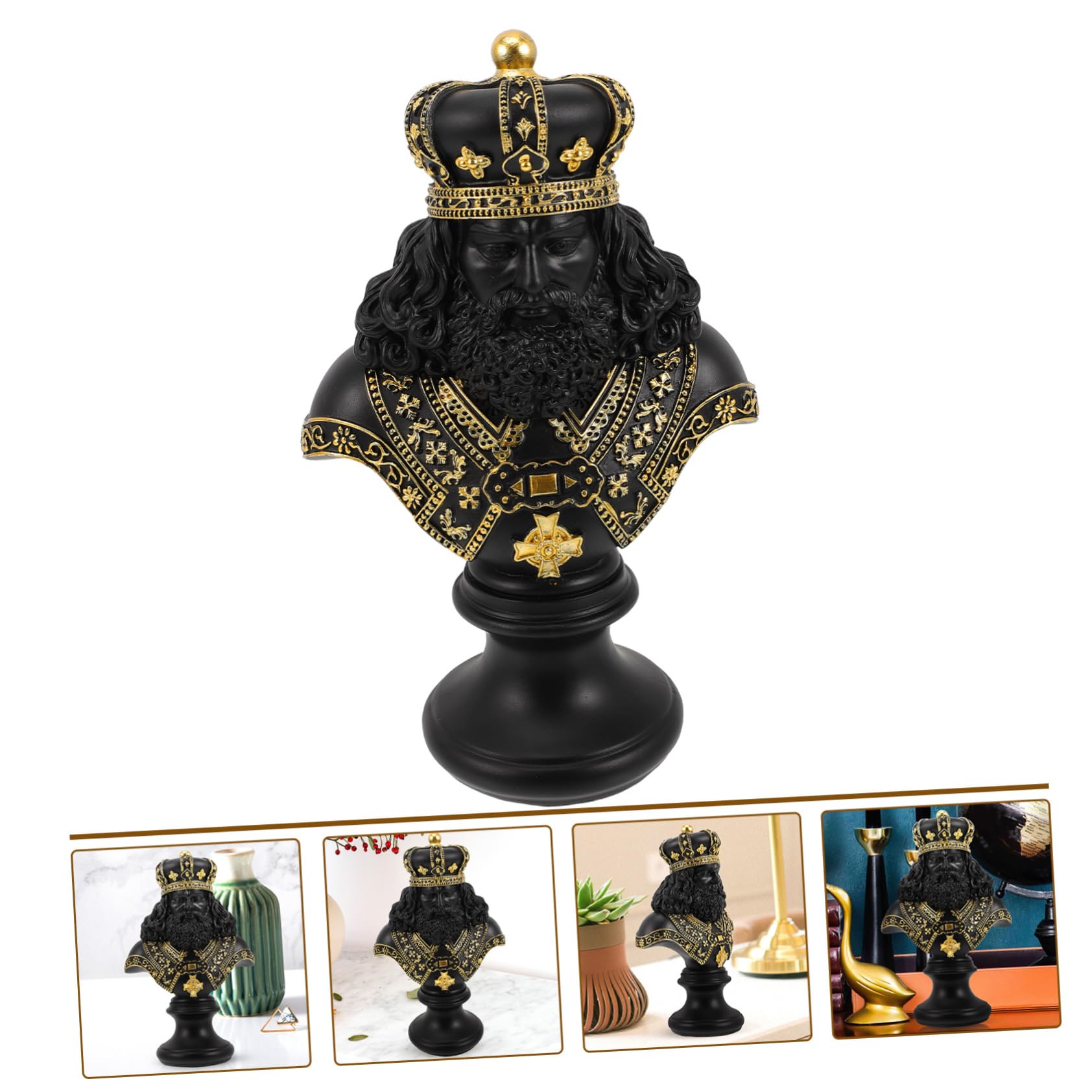 Statuette Roi D’échecs en Résine Synthétique, Élégante pour Bureau