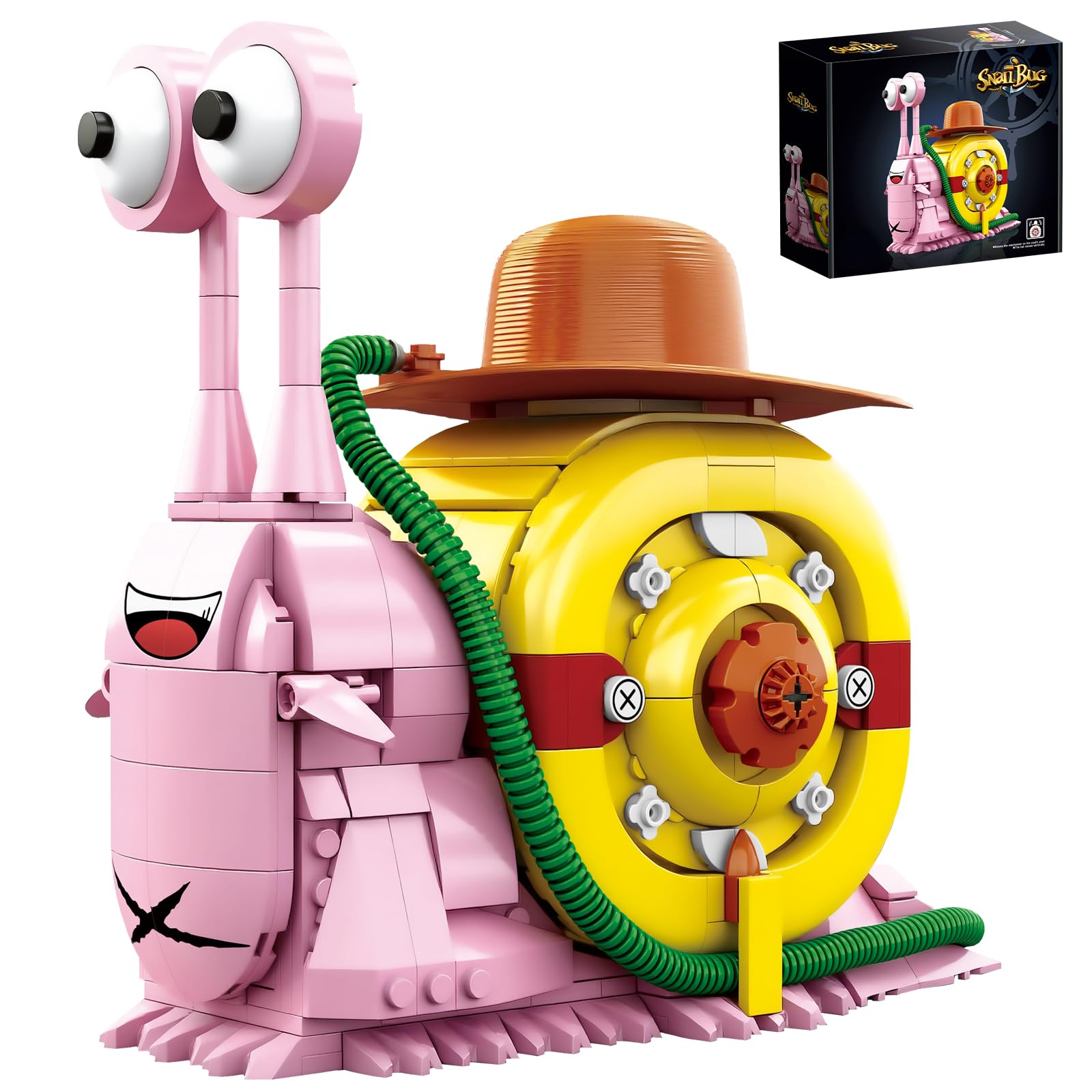 GHQYTPR Transponder Snail Building Block Set 573 Pcs Anime Pirate Phone Bug Model Kit for Adults & Teens Straw Hat Hero Communicator Building Set Home Office Desk Aesthetic Decor Display Gift — image 1